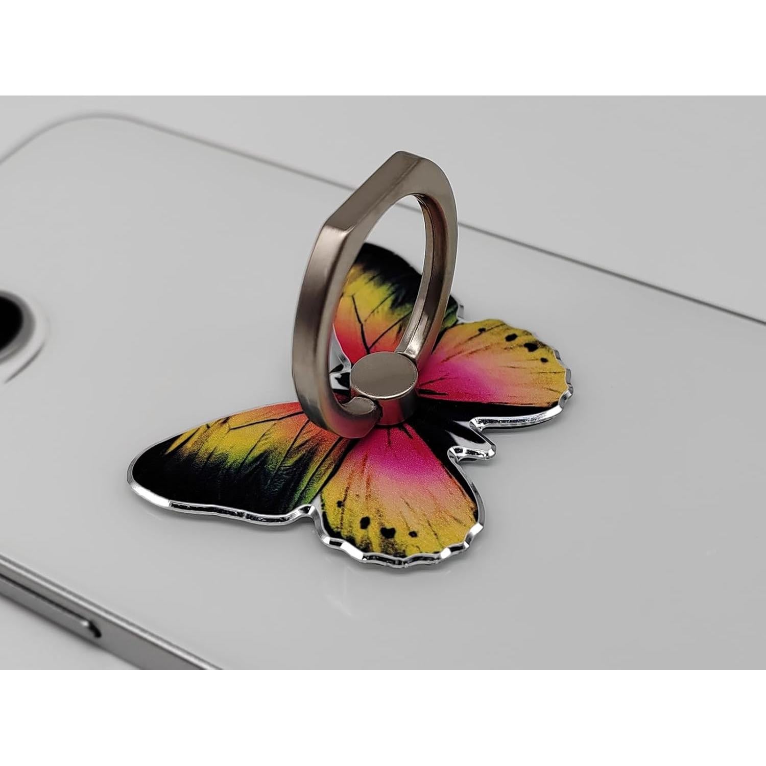 Paquete de 3 Soportes de Anillo Mariposa Cacylife Rosa/Púrpura/Amarillo