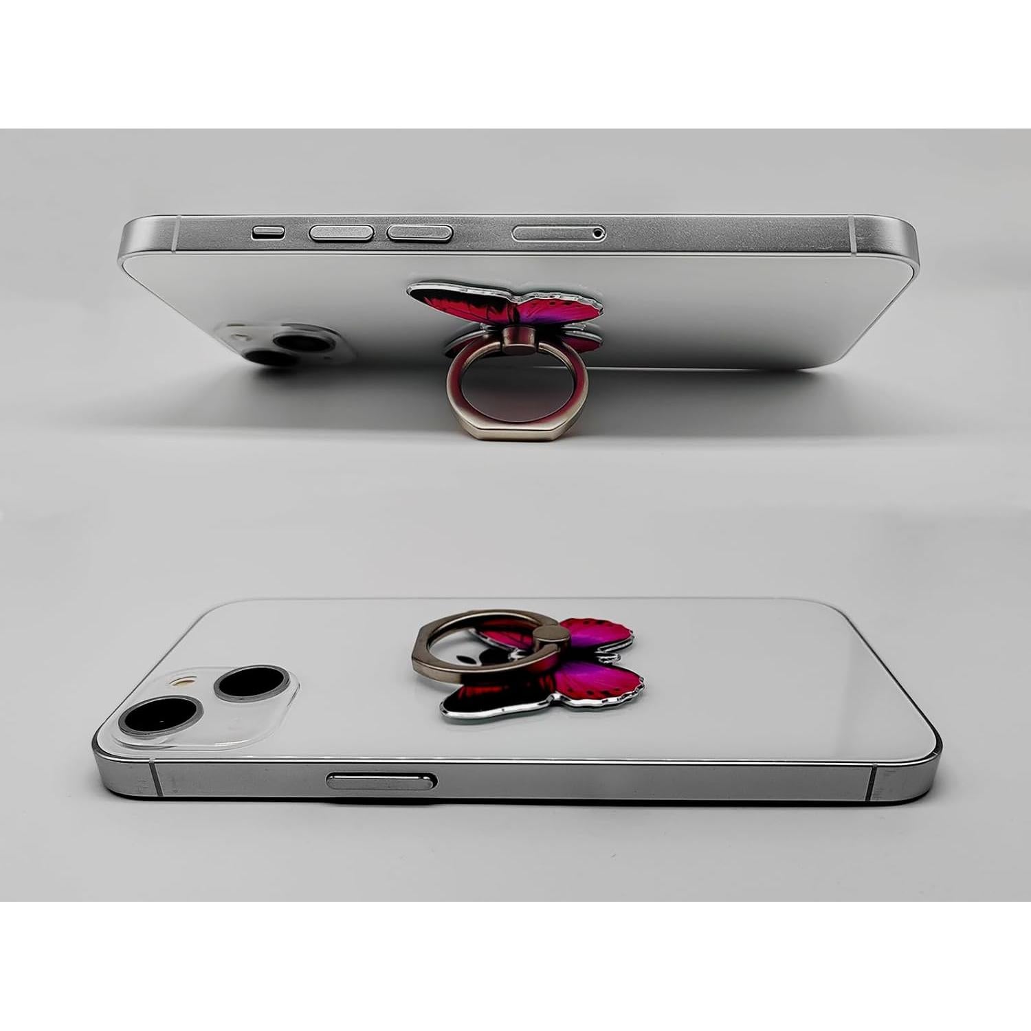 Paquete de 3 Soportes de Anillo Mariposa Cacylife Rosa/Púrpura/Amarillo