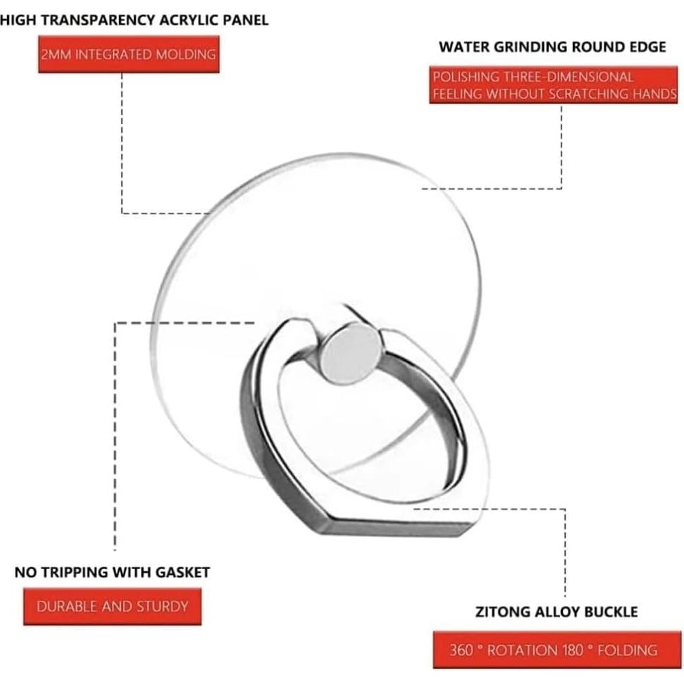 Soporte de Anillo para Teléfono Móvil Ralhaywi 4 Pcs 360°