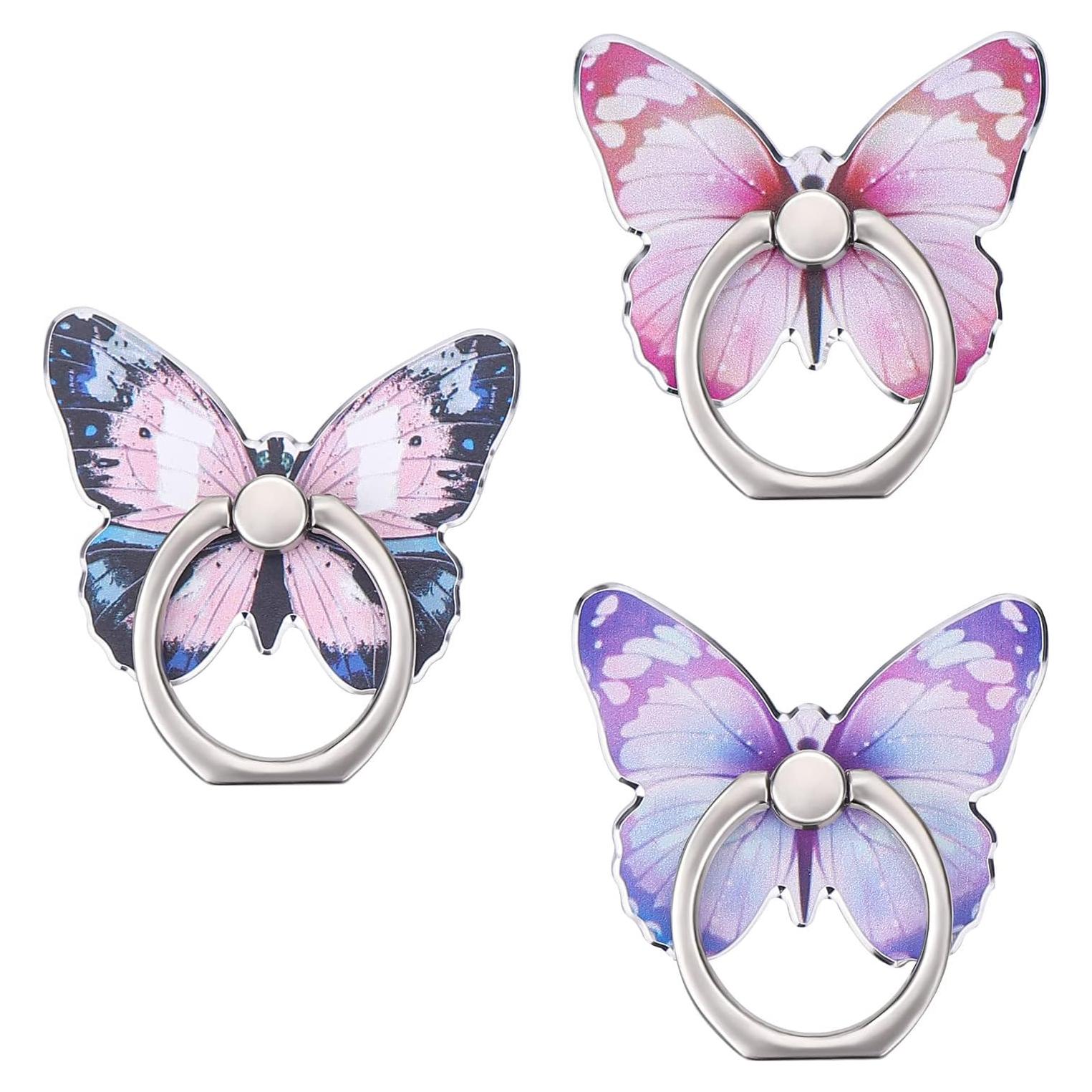 Soporte para Anillo de Teléfono Cobee Mariposa 3 Pcs 360°
