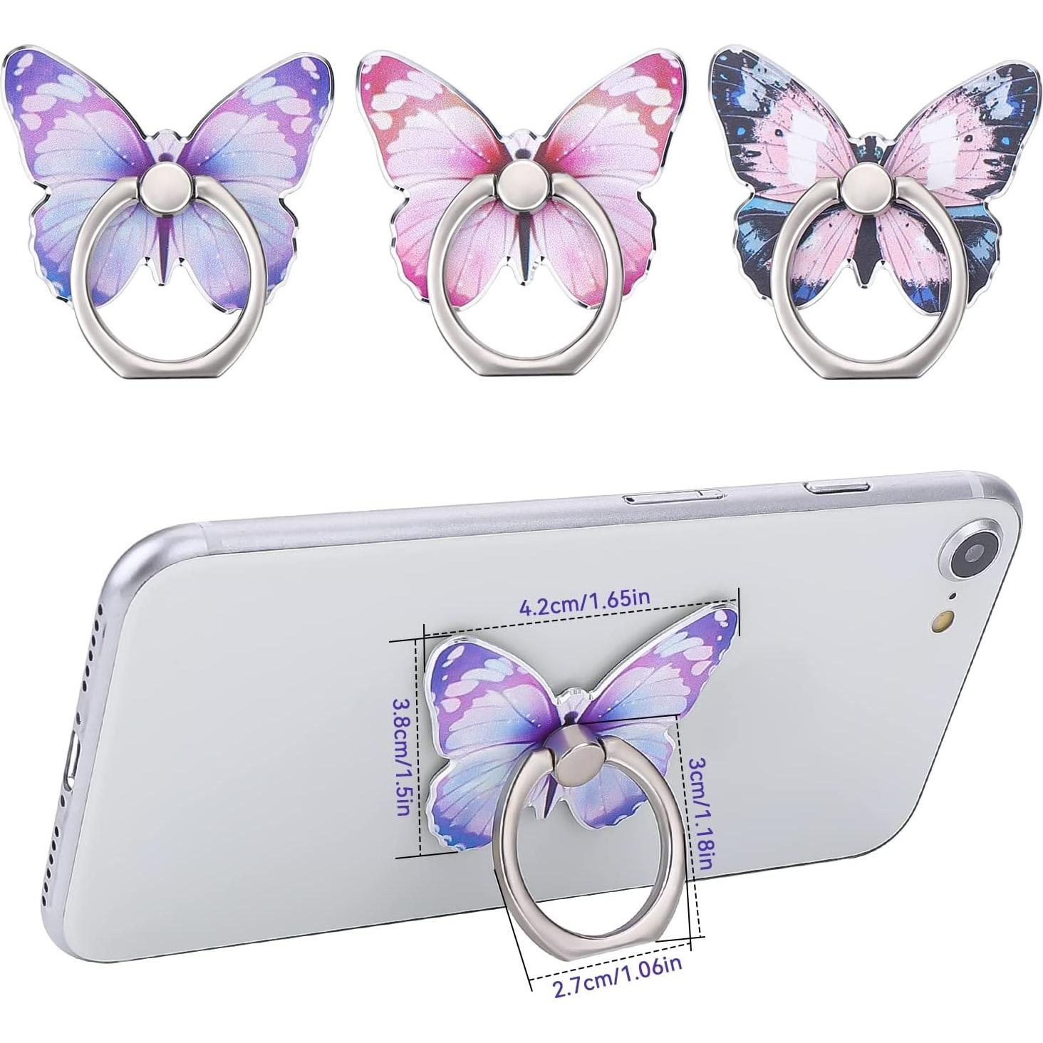 Soporte para Anillo de Teléfono Cobee Mariposa 3 Pcs 360°
