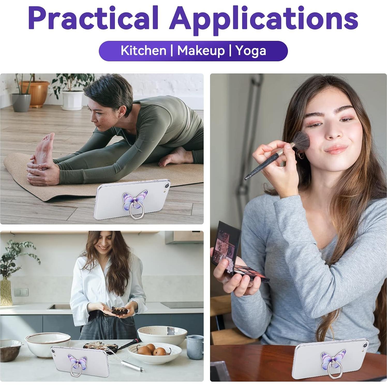 Soporte para Anillo de Teléfono Cobee Mariposa 3 Pcs 360°