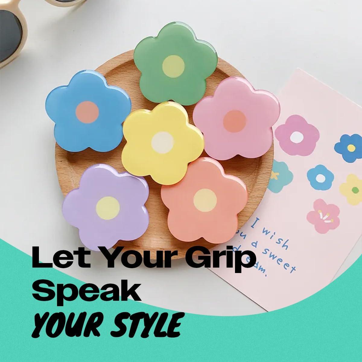 Soporte de agarre colapsable OnTheGrip Rosa - Diseño flor