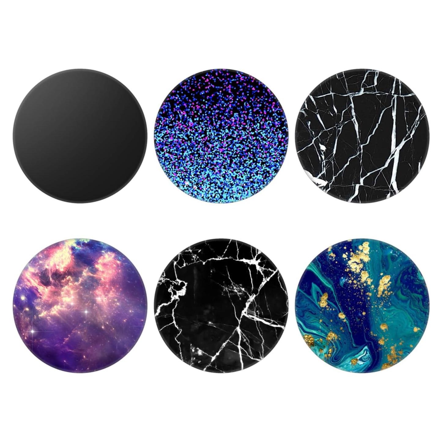 Paquete de 6 Soportes Expandibles para Teléfonos MCRUIS - Mármol Negro Azul