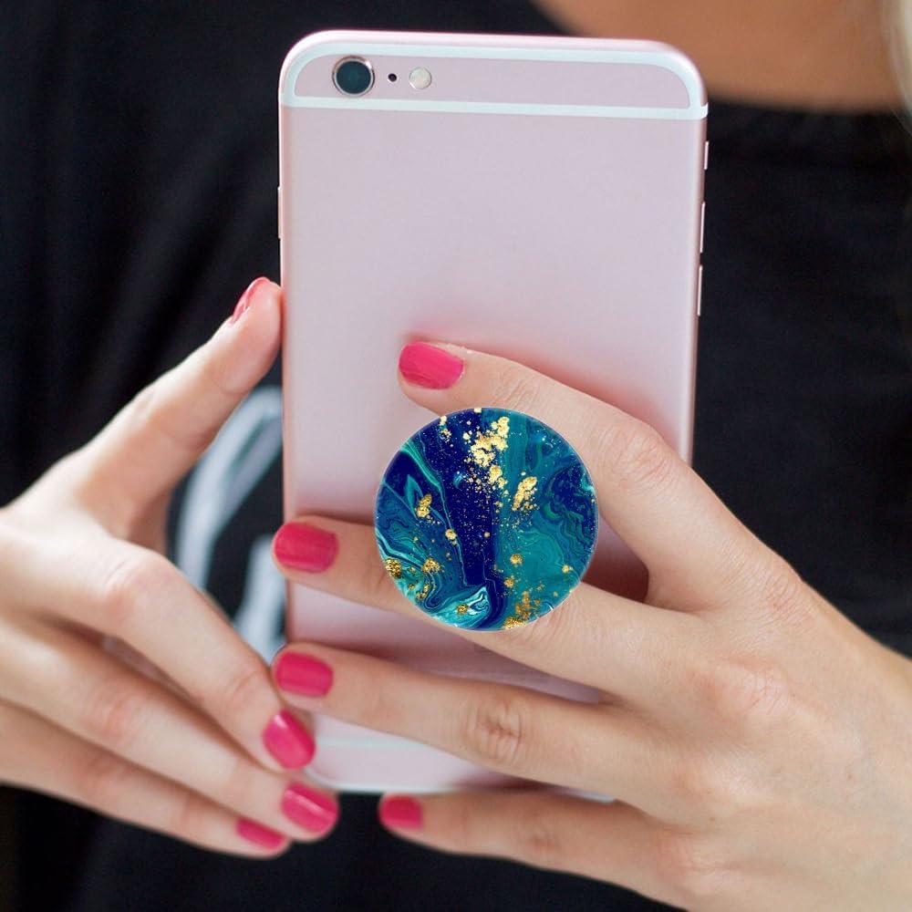 Paquete de 6 Soportes Expandibles para Teléfonos MCRUIS - Mármol Negro Azul