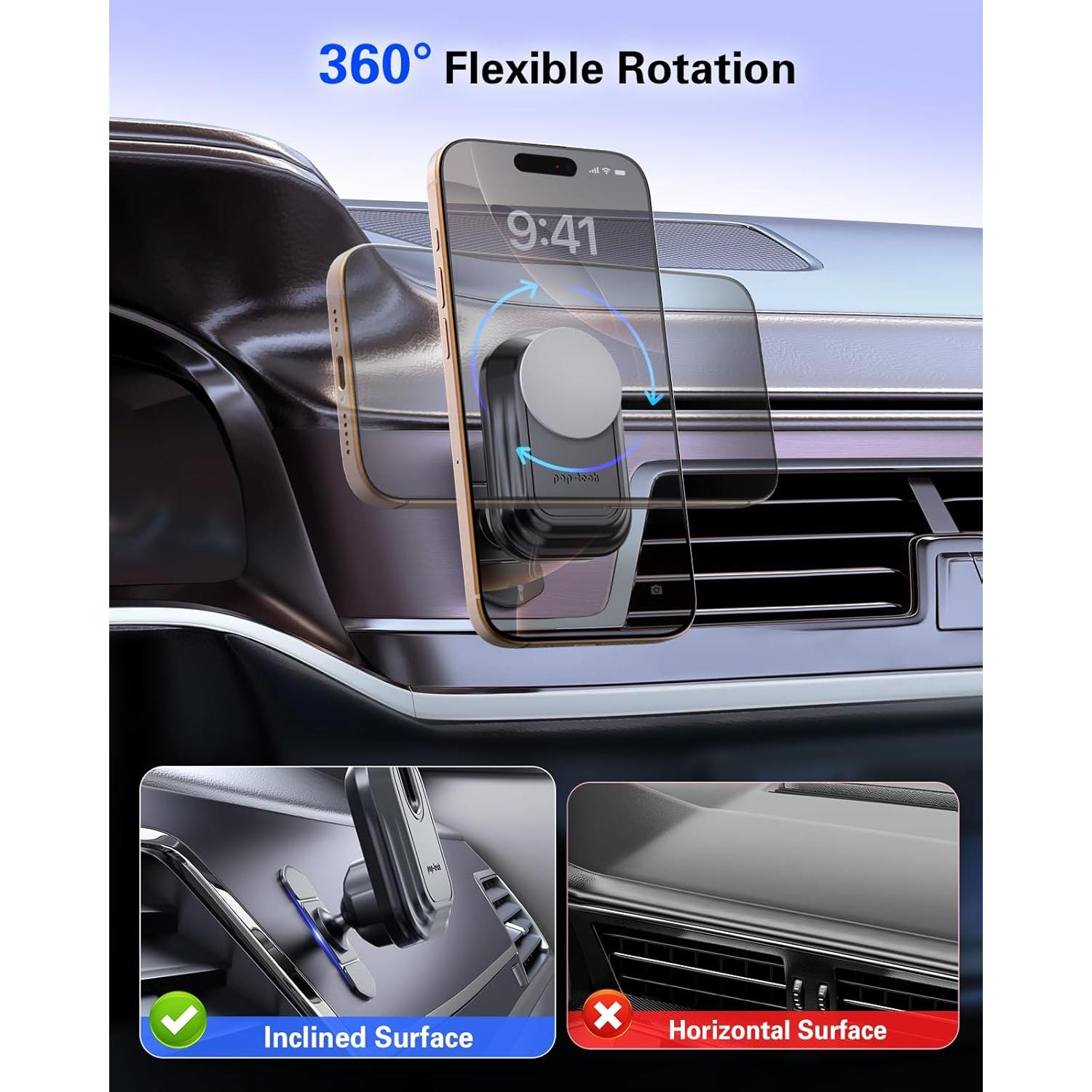 Soporte para Teléfono en Coche Pop-Tech Adhesivo 3M Negro