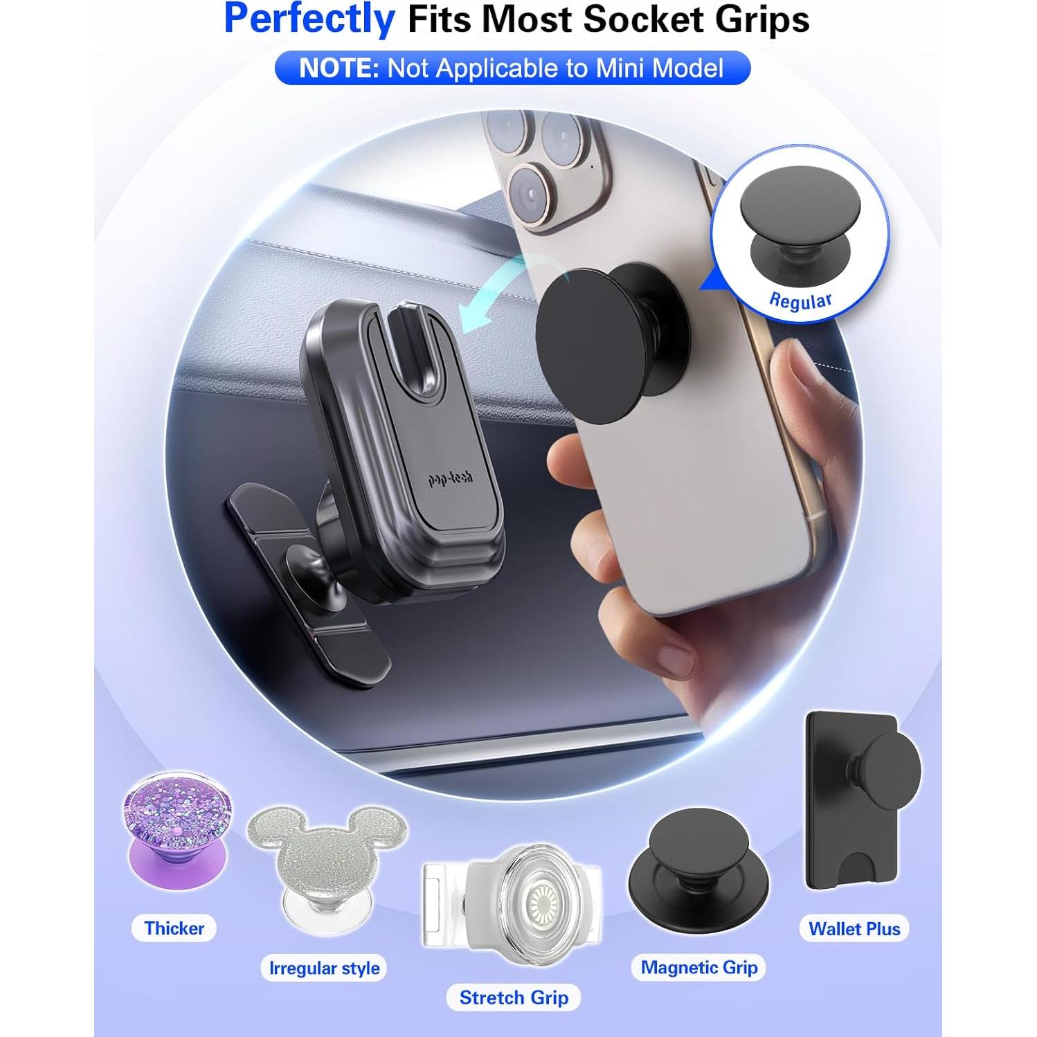 Soporte para Teléfono en Coche Pop-Tech Adhesivo 3M Negro