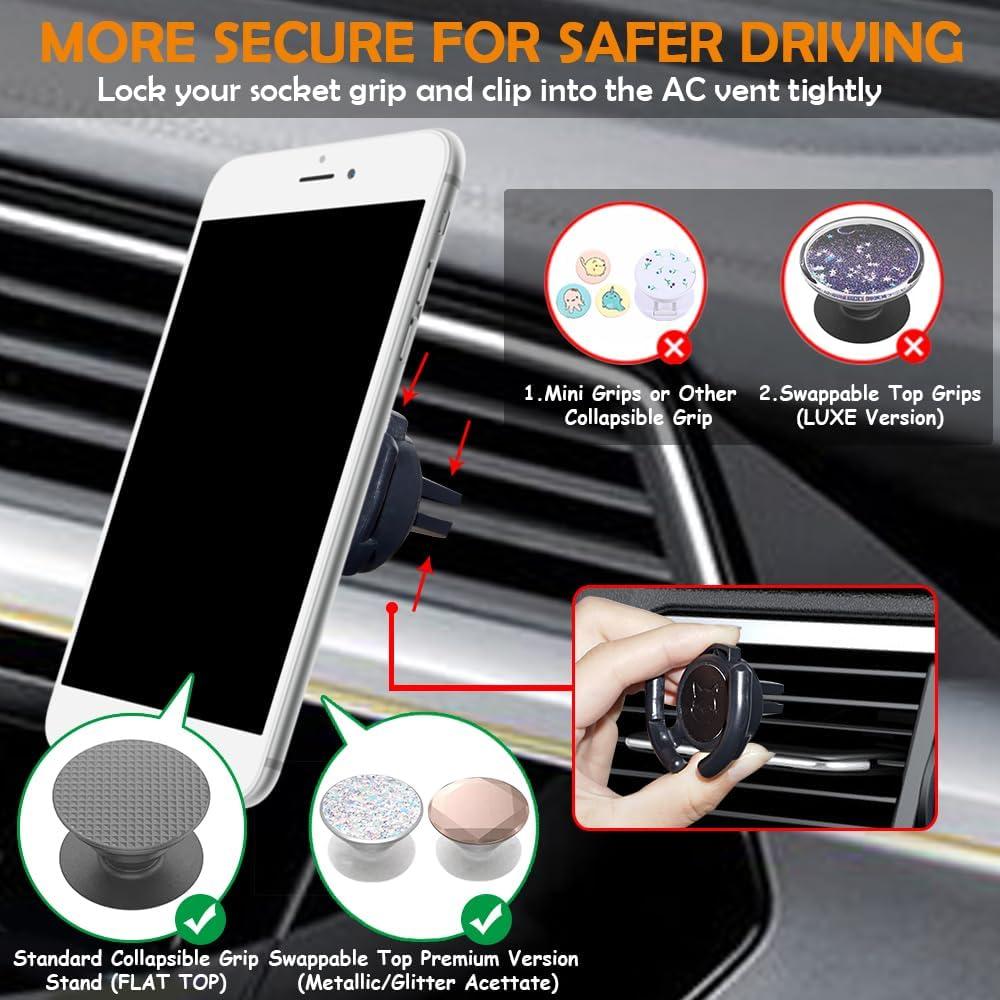 Soporte de Ventilación para Coche HOMEFOX - 2 Paquete Negro