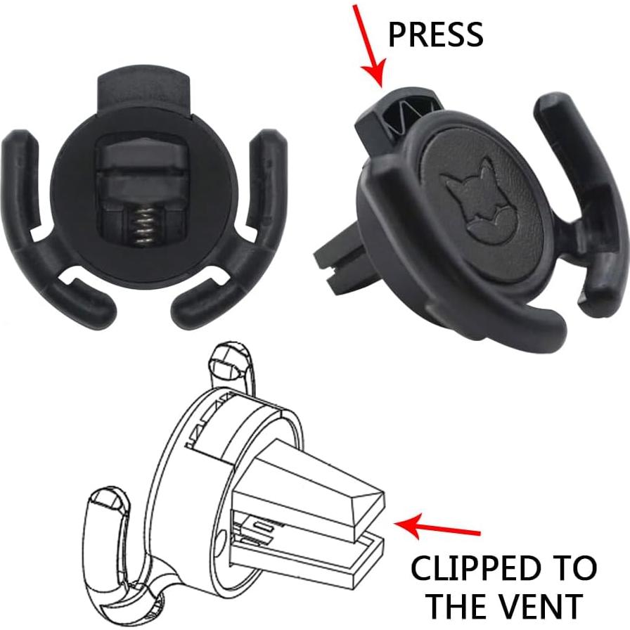 Soporte de Ventilación para Coche HOMEFOX - 2 Paquete Negro