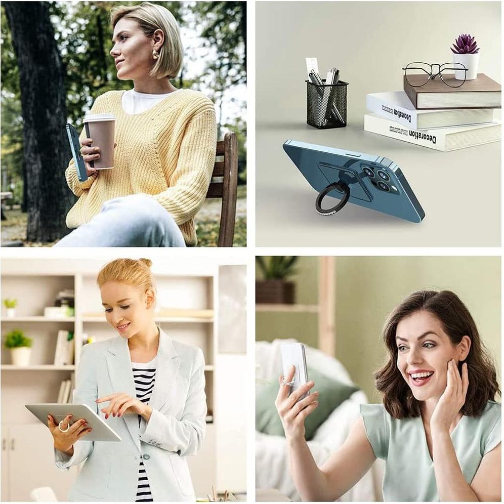 Soporte para Anillo de Teléfono KUTUMYQC 4 Pcs Transparente 360°