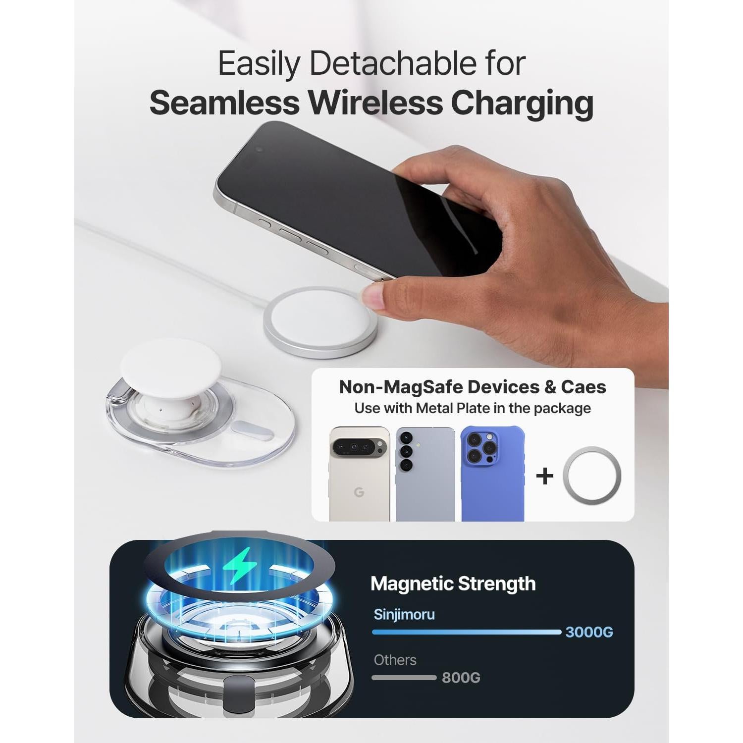 Soporte Magnético para Teléfono Sinjimoru M-Tap Tok - Negro