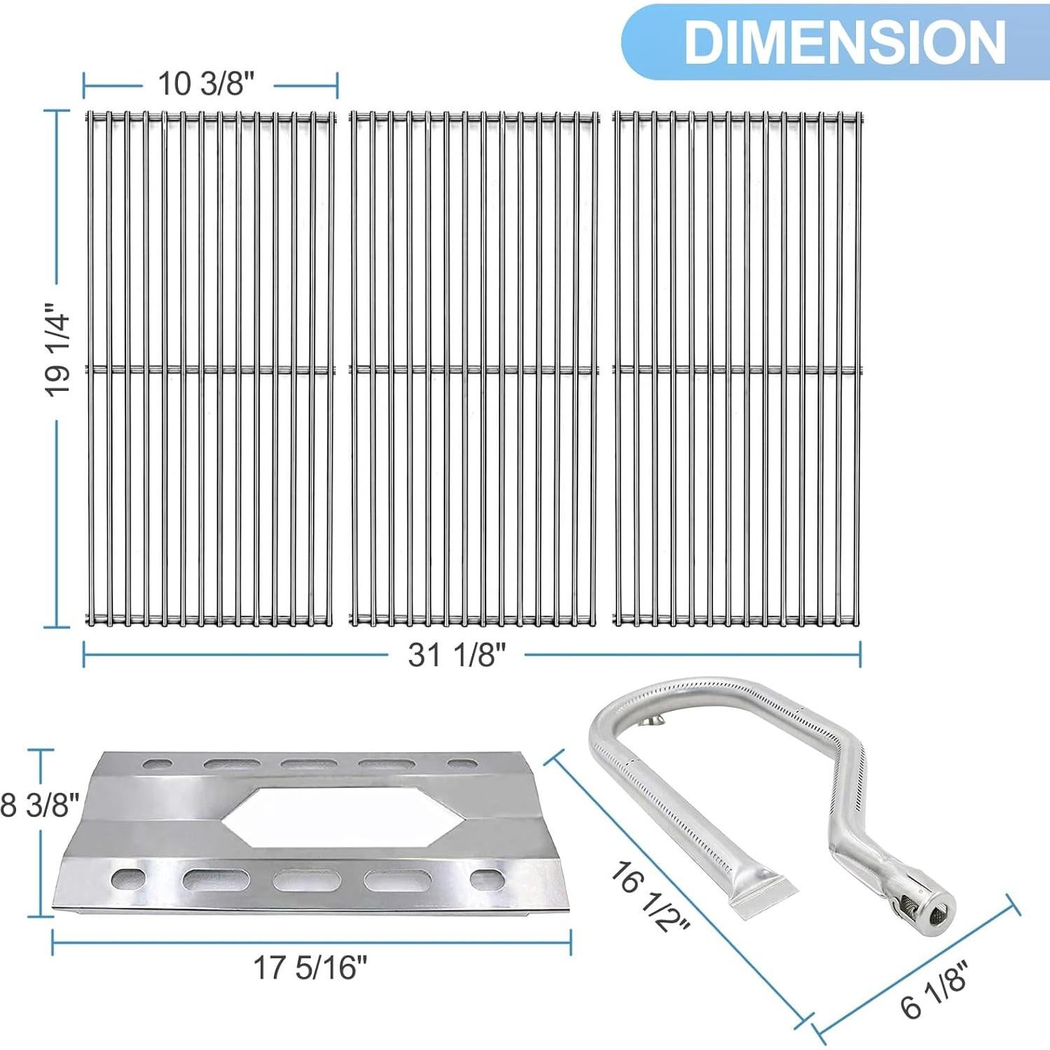 Juego de Repuestos para Parrilla Nexgrill 3 Piezas Acero Inox