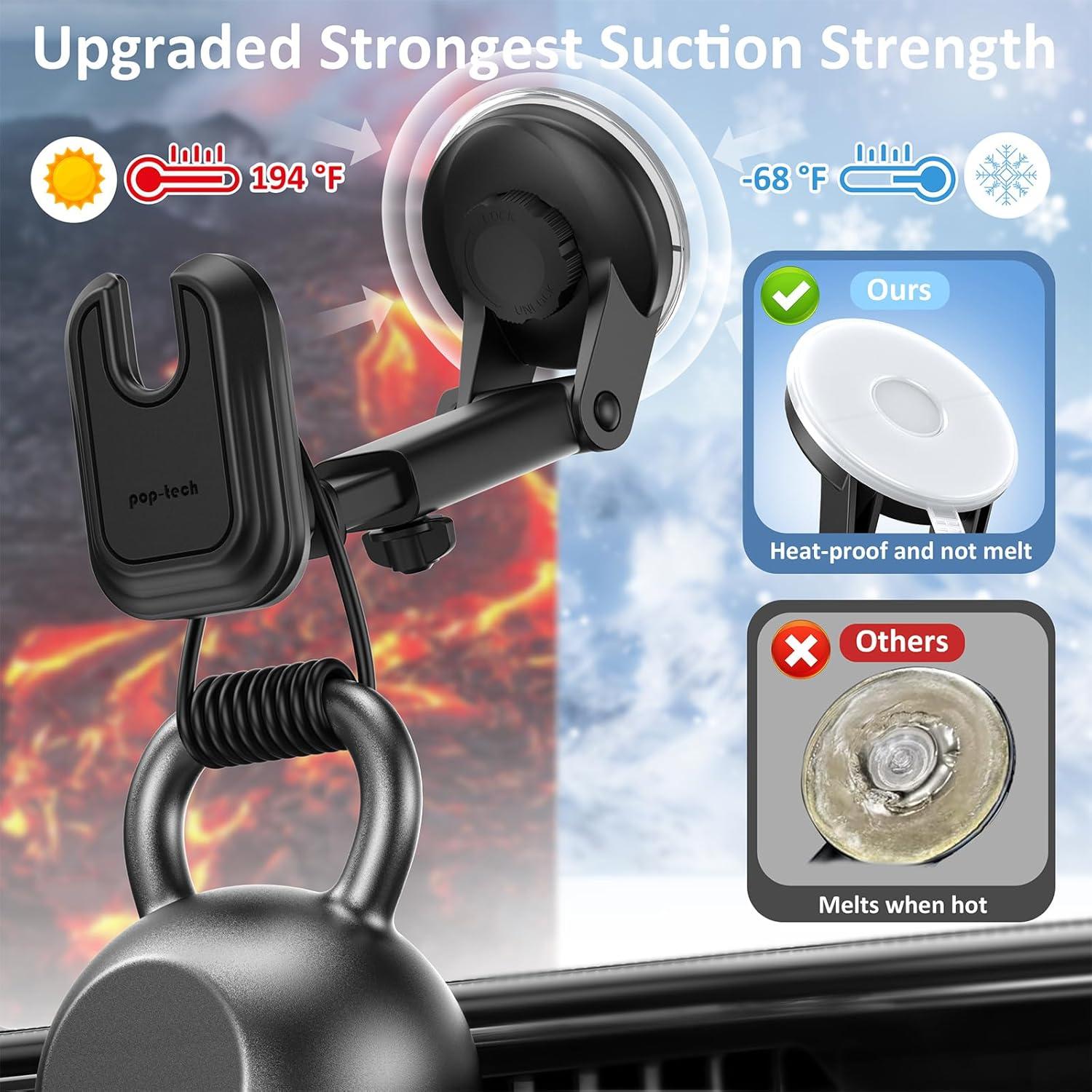 Soporte para Teléfono Automóvil Pop-Tech con Ventosa Negra