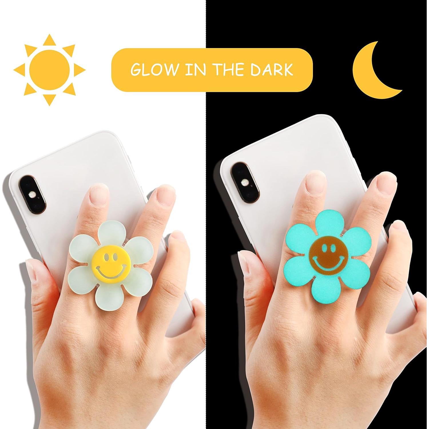 Agarradera Magnética Luminosa On The Grip Flor Sonriente Blanco