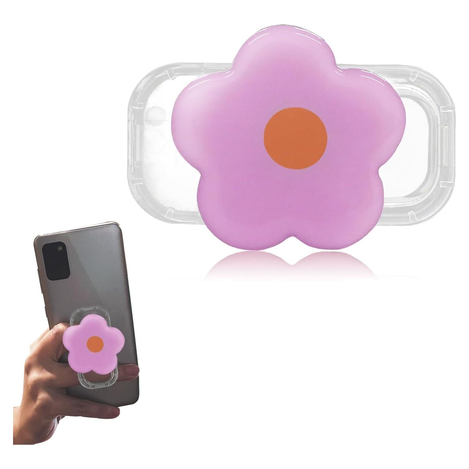 Soporte para Teléfono Rwotlls Flor Rosa Colapsable Universal