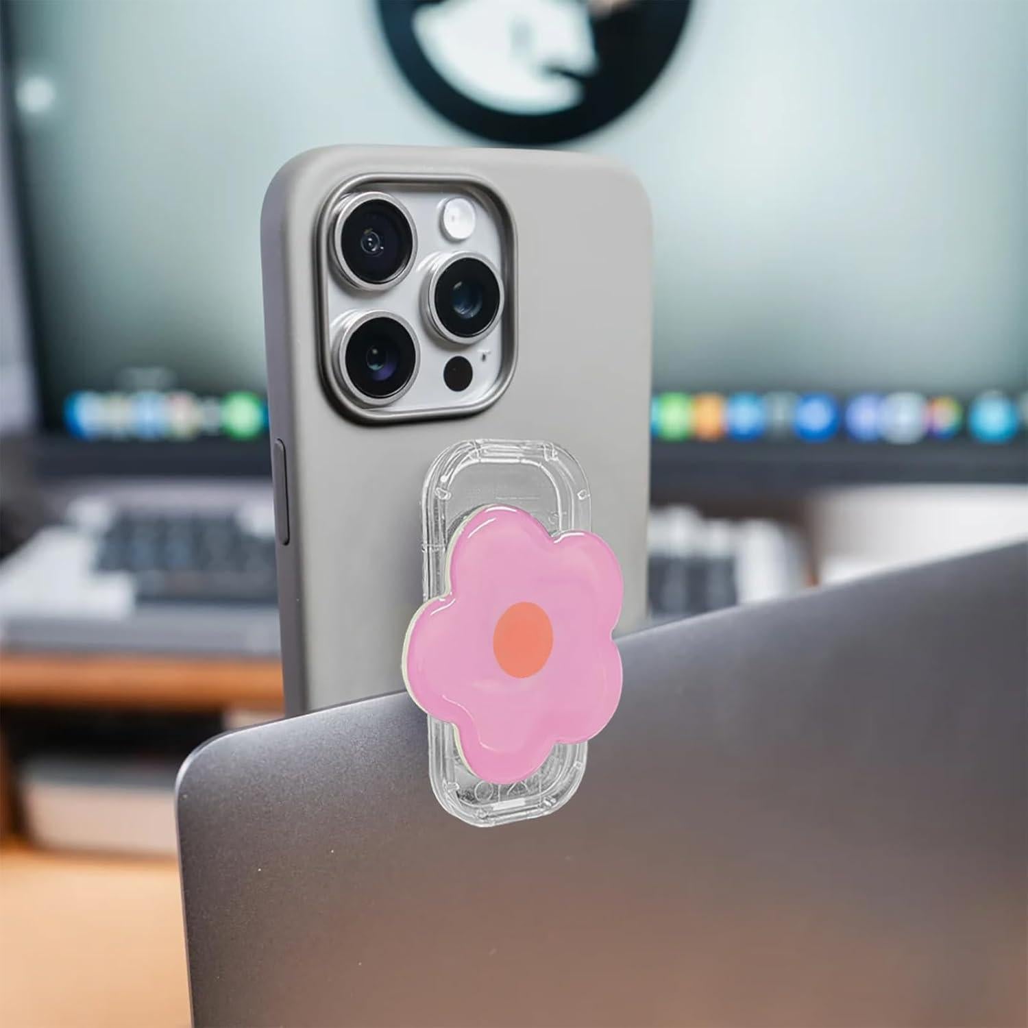 Soporte para Teléfono Rwotlls Flor Rosa Colapsable Universal