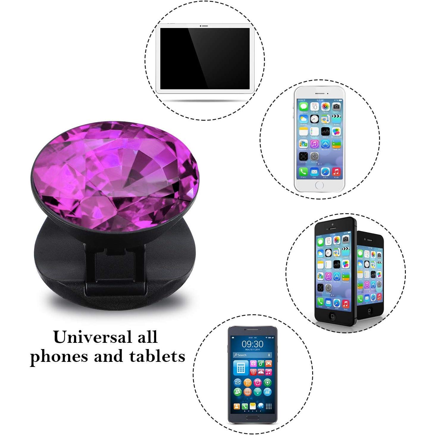 Soporte de Teléfono Frienda 6 Piezas Cristal Adhesivo Colores