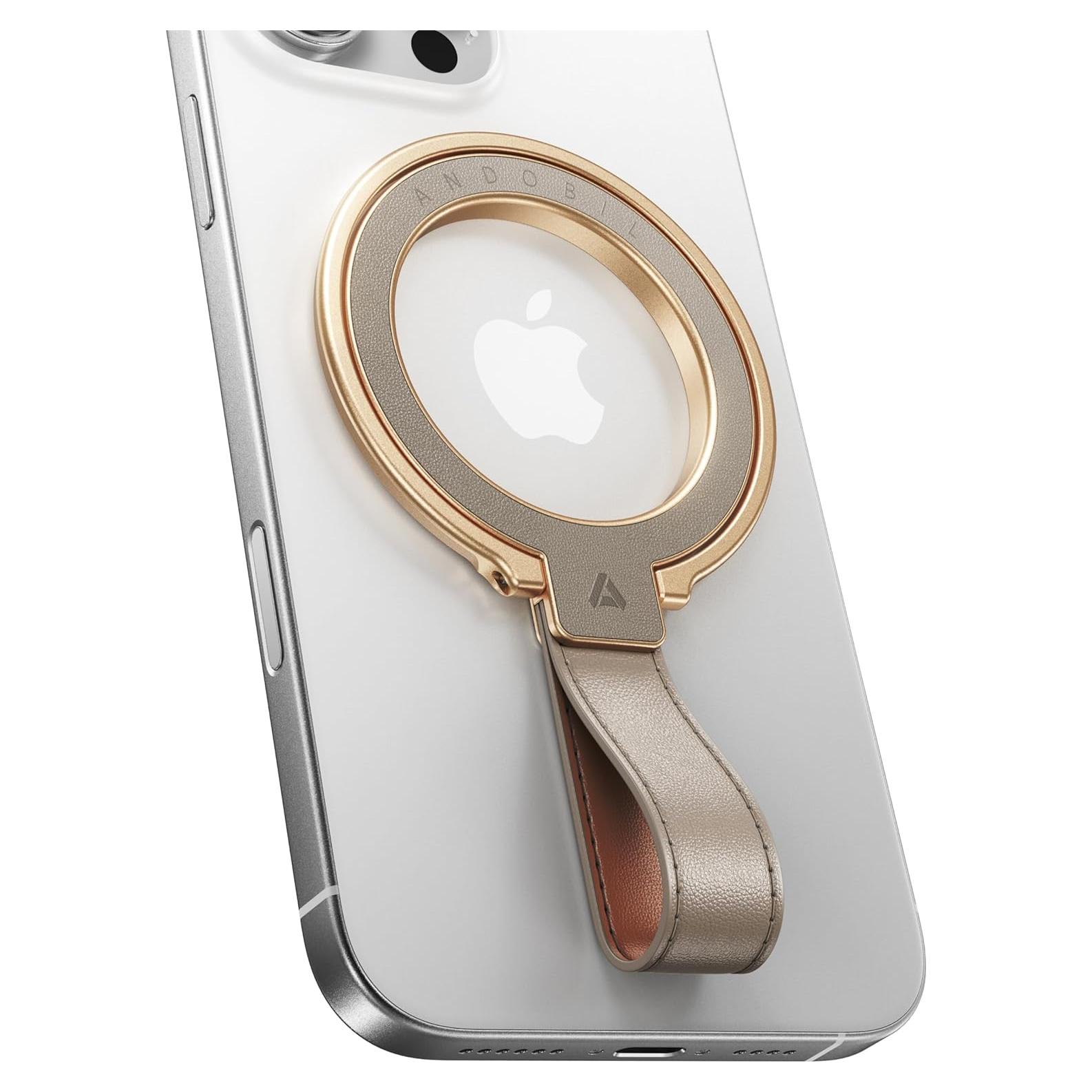 Soporte Magnético para Teléfono MagSafe Andobil Gris - Cuero Premium