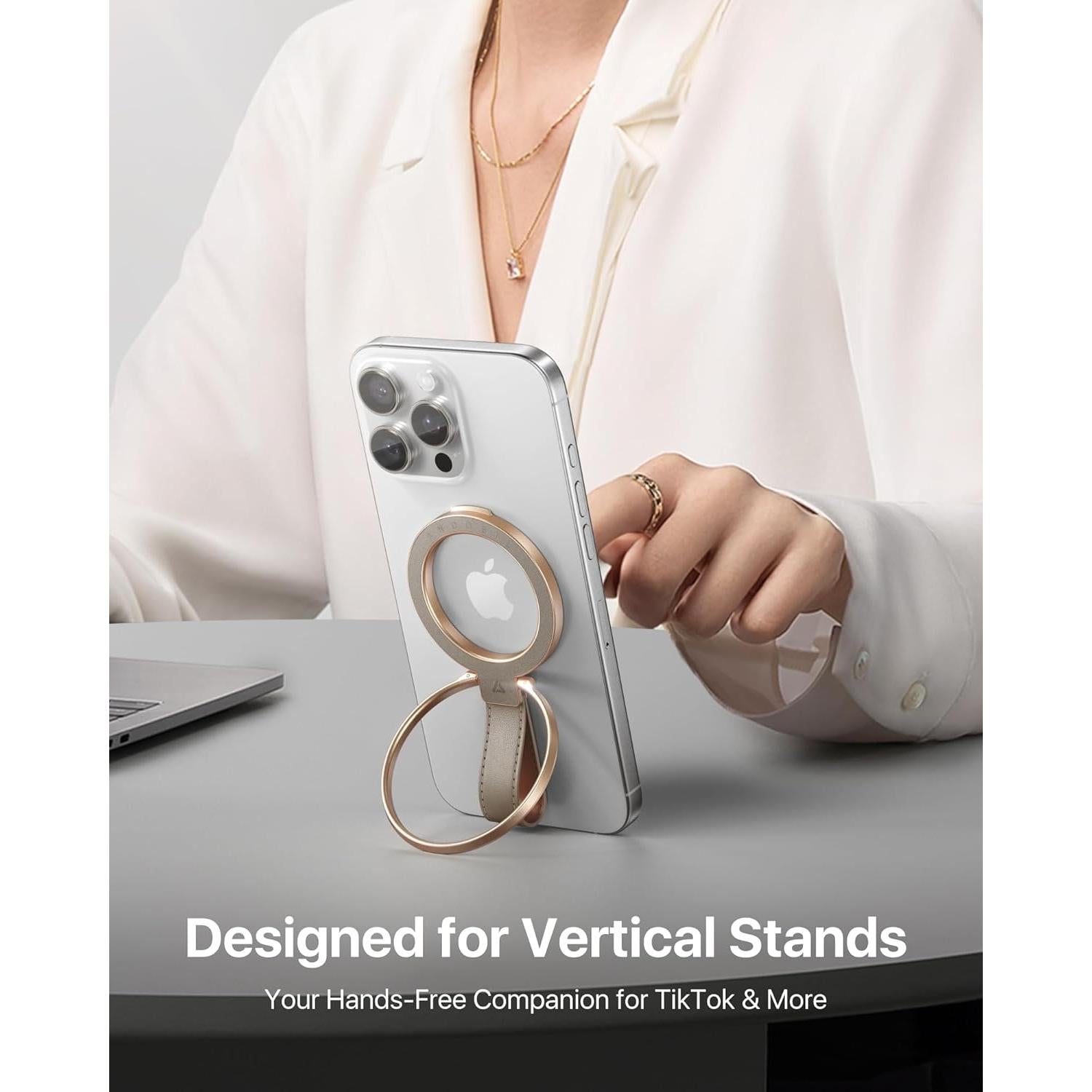 Soporte Magnético para Teléfono MagSafe Andobil Gris - Cuero Premium