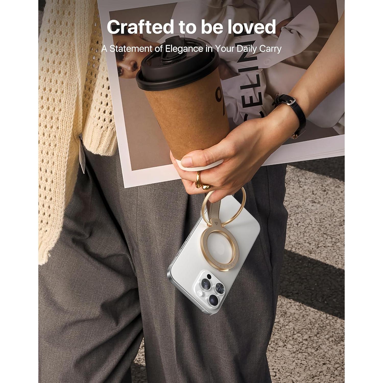 Soporte Magnético para Teléfono MagSafe Andobil Gris - Cuero Premium