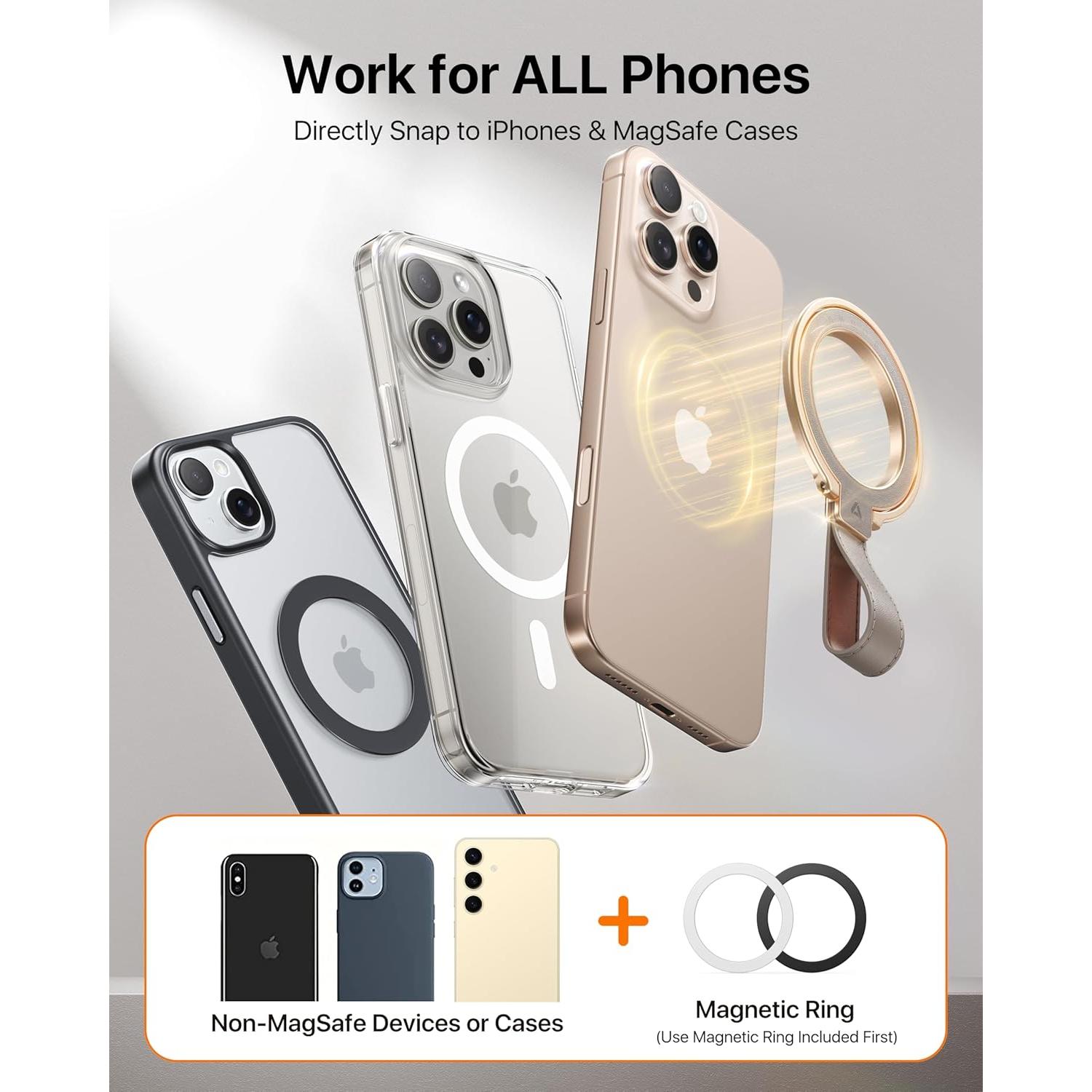 Soporte Magnético para Teléfono MagSafe Andobil Gris - Cuero Premium