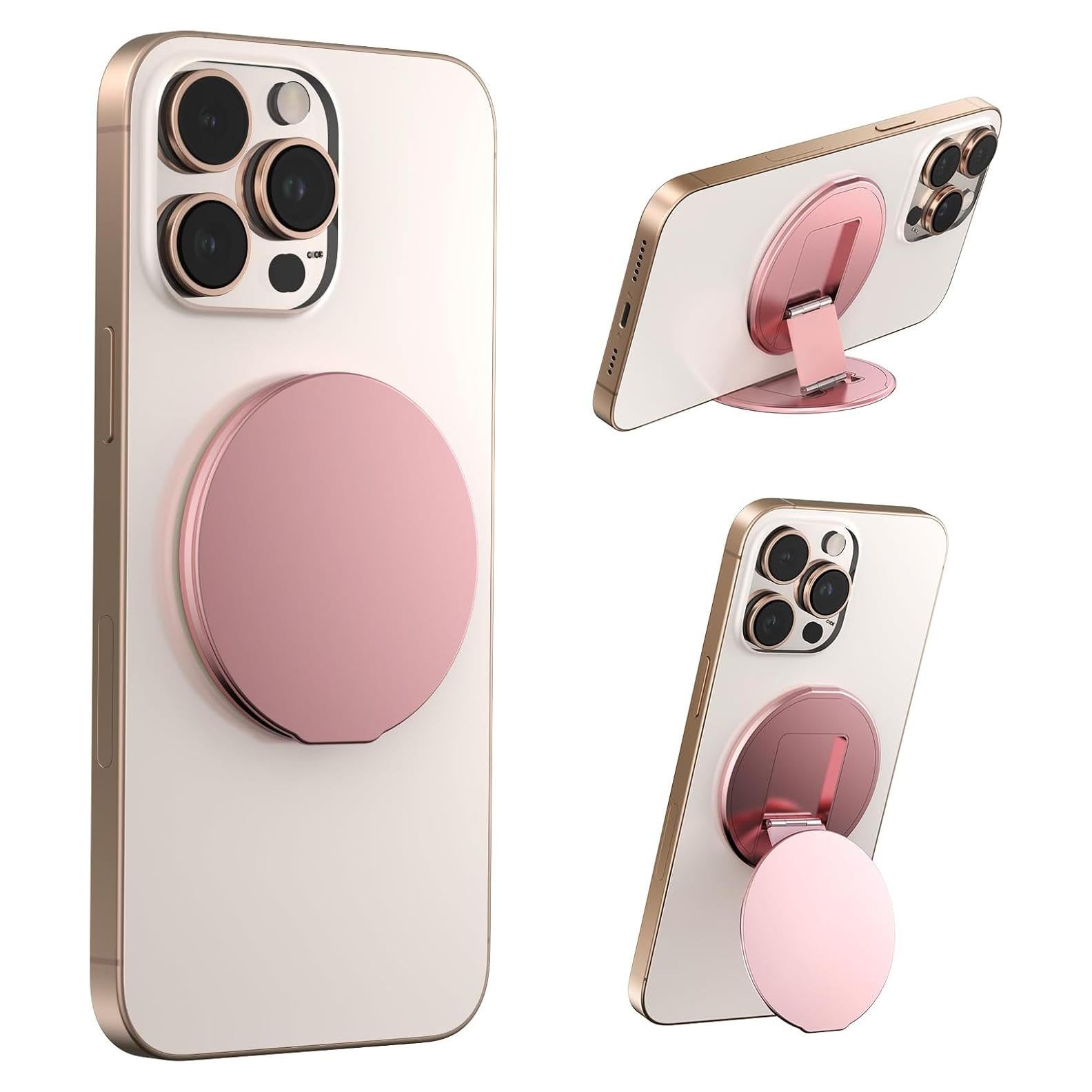 Soporte de Anillo Magnético KMOUANTS para Teléfono Rosa