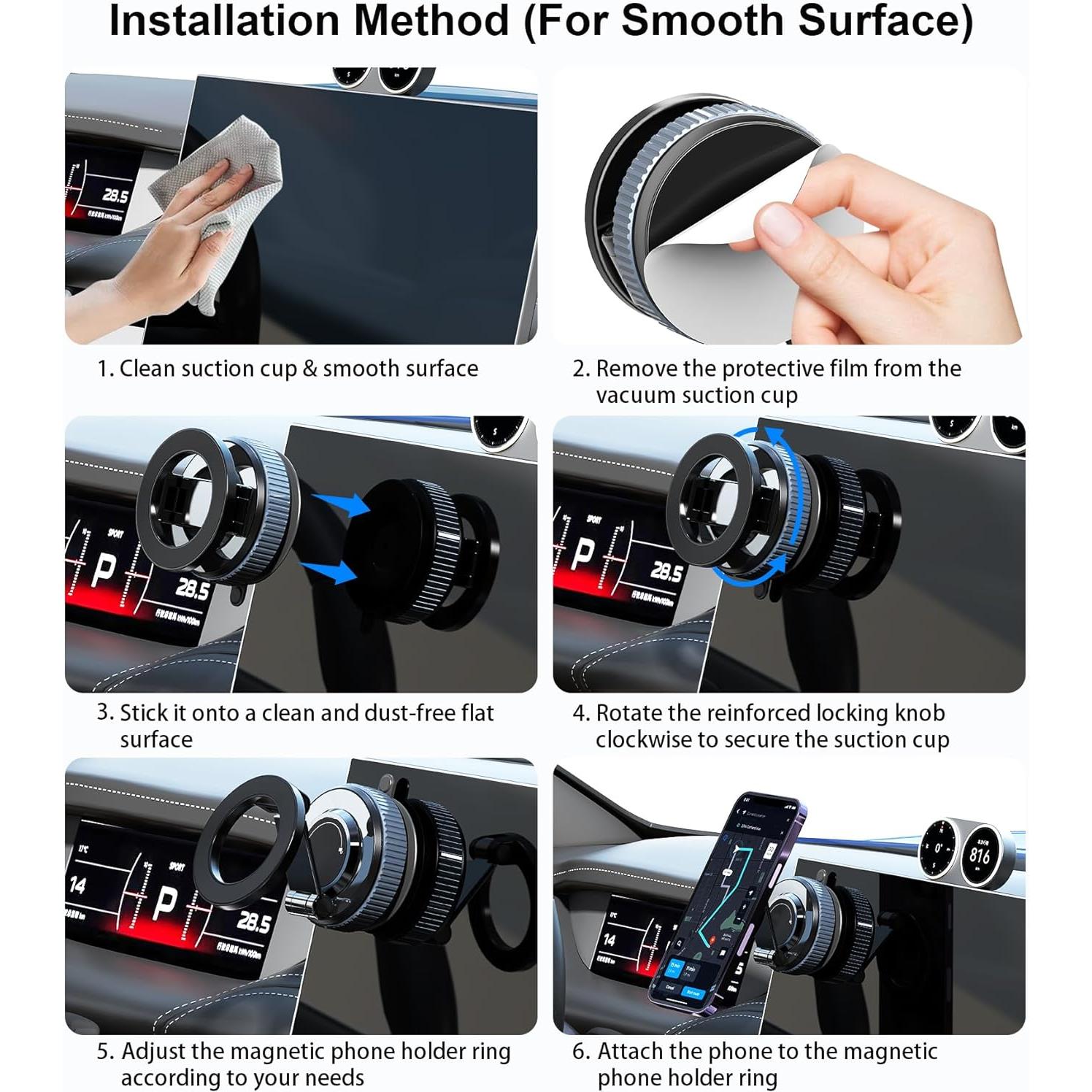 Soporte para Teléfono de Coche Magnético Gahenwo K003 360° Ajustable