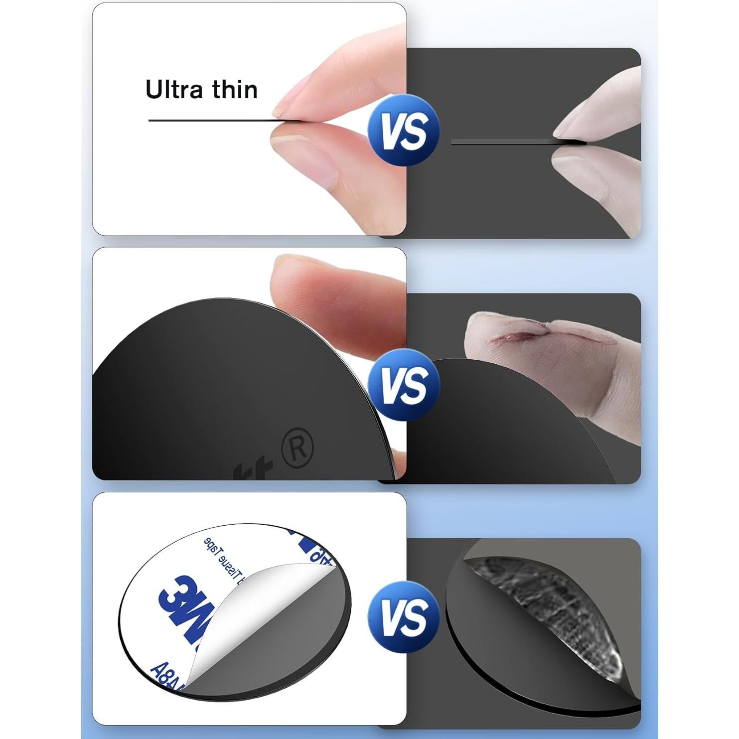 Placas Metálicas Adhesivas VOLPORT para Soporte de Teléfono - 8 Piezas