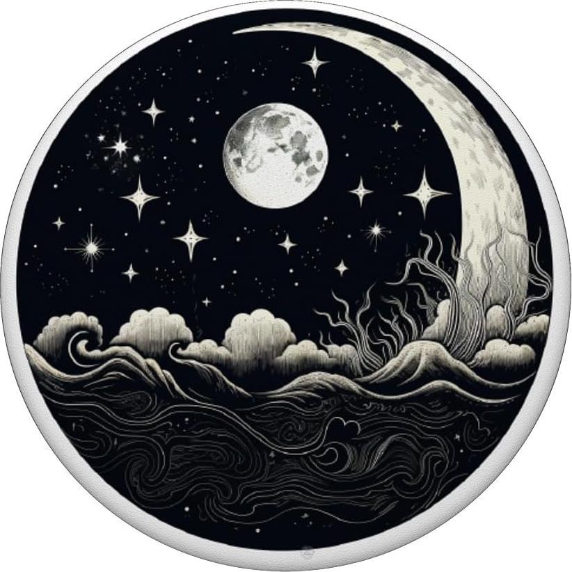 PopSockets Adhesivo PopGrip Sol y Luna Astronomía 10.9x8.6cm