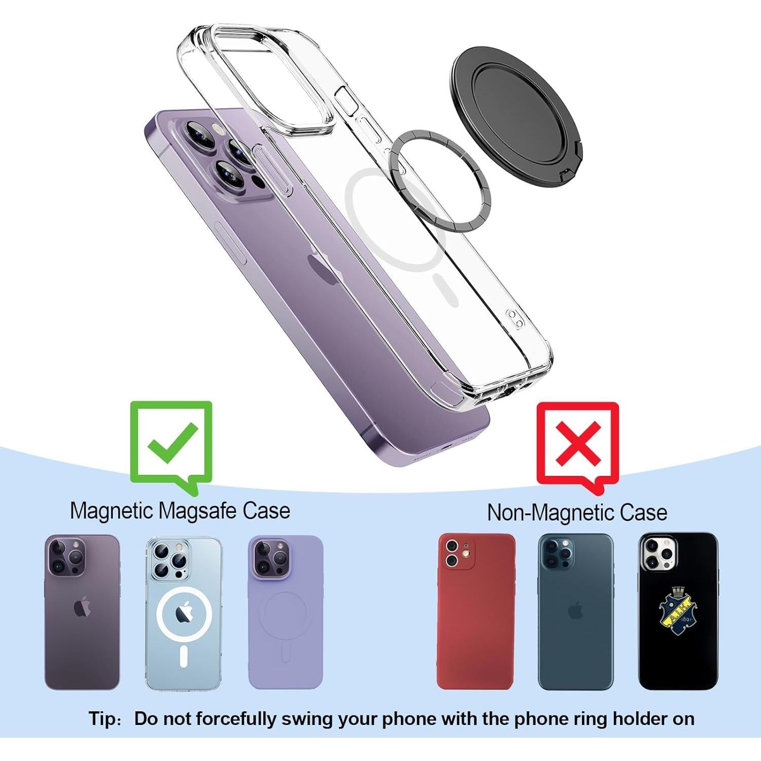 Soporte Magnético para Teléfono Mindsky con Anillo MagSafe Negro