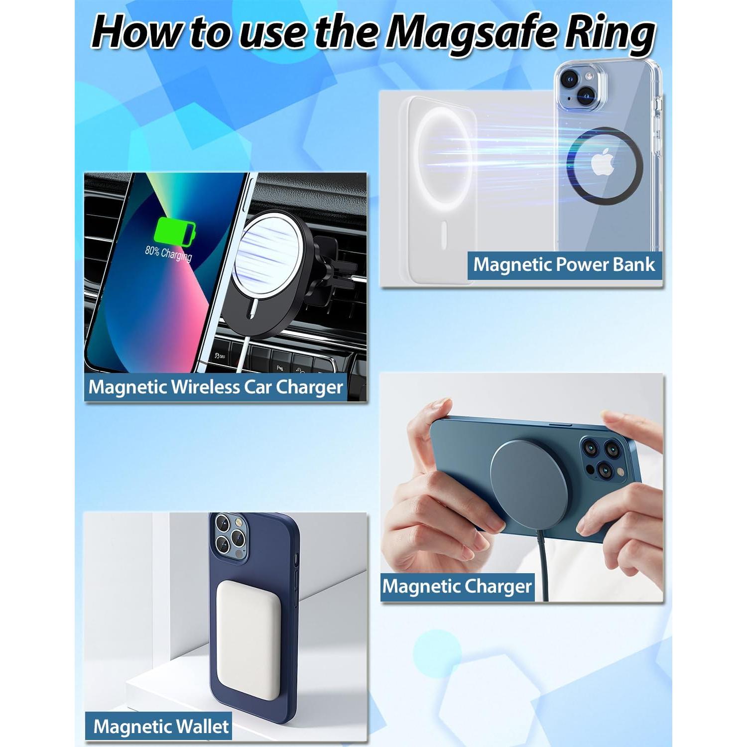 Anillos Magnéticos KALAPOP para MagSafe 4 PCS Ultra Delgado