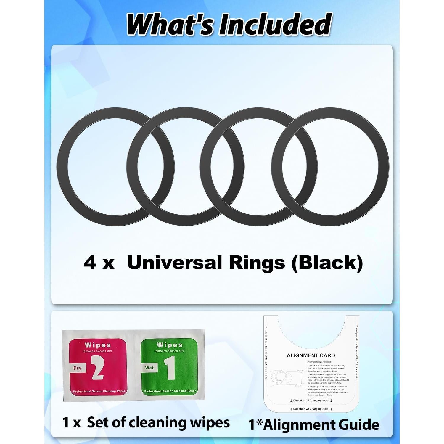 Anillos Magnéticos KALAPOP para MagSafe 4 PCS Ultra Delgado