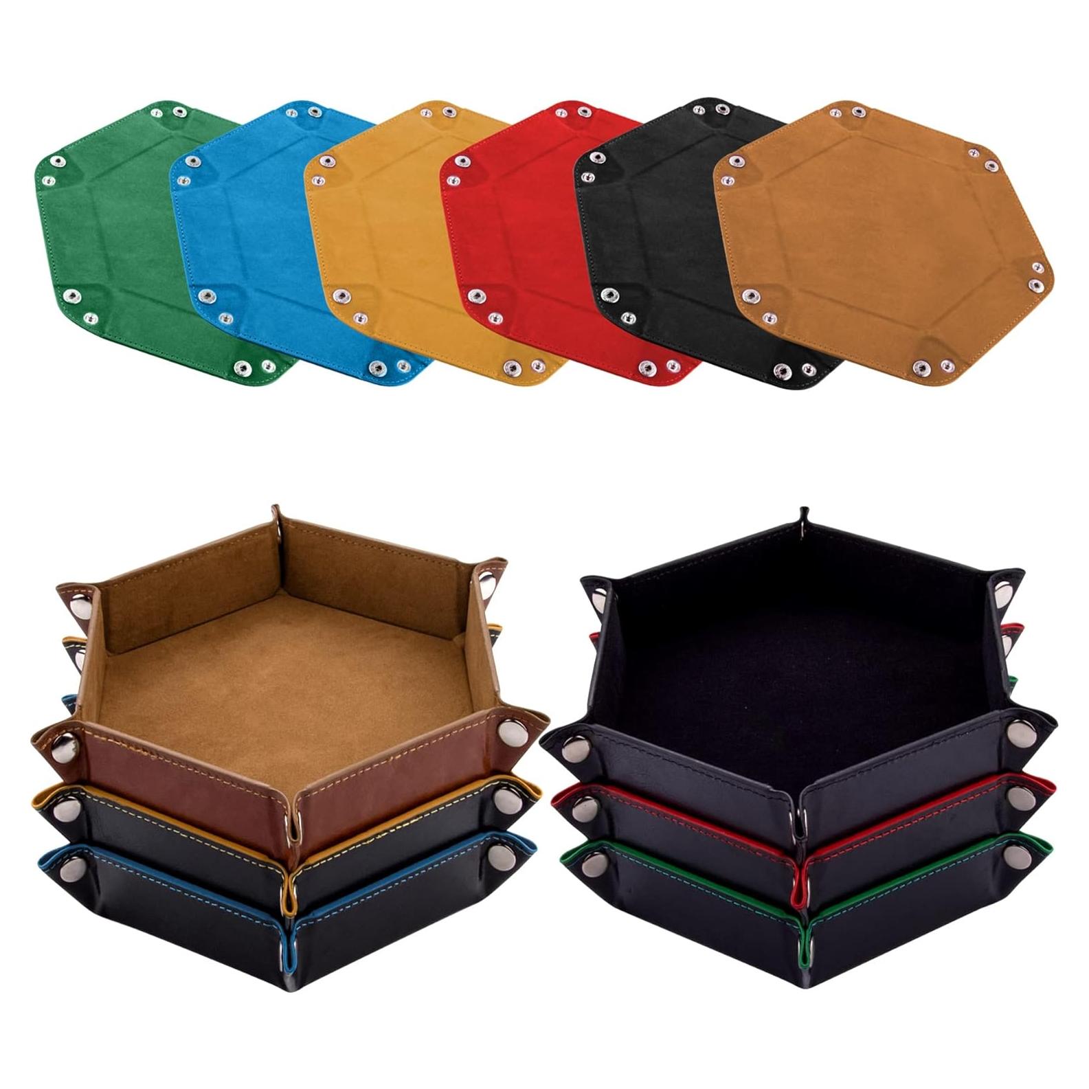 Bandeja de Dados Hexagonal SIQUK 6 Piezas Plegable Cuero PU