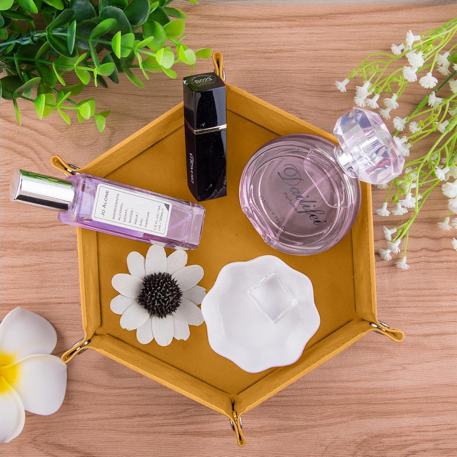 Bandeja de Dados Hexagonal SIQUK 6 Piezas Plegable Cuero PU