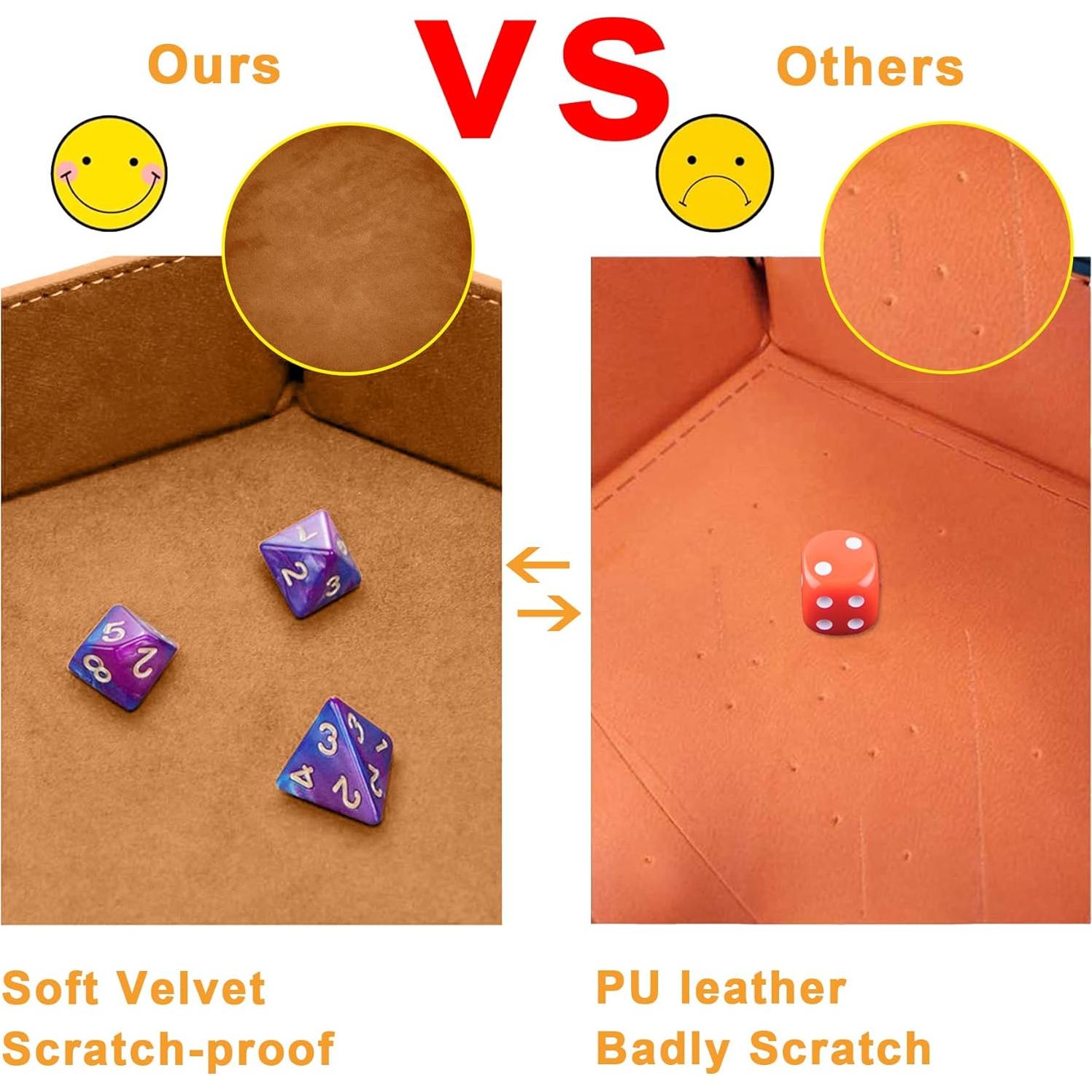 Bandeja de Dados Hexagonal SIQUK 6 Piezas Plegable Cuero PU