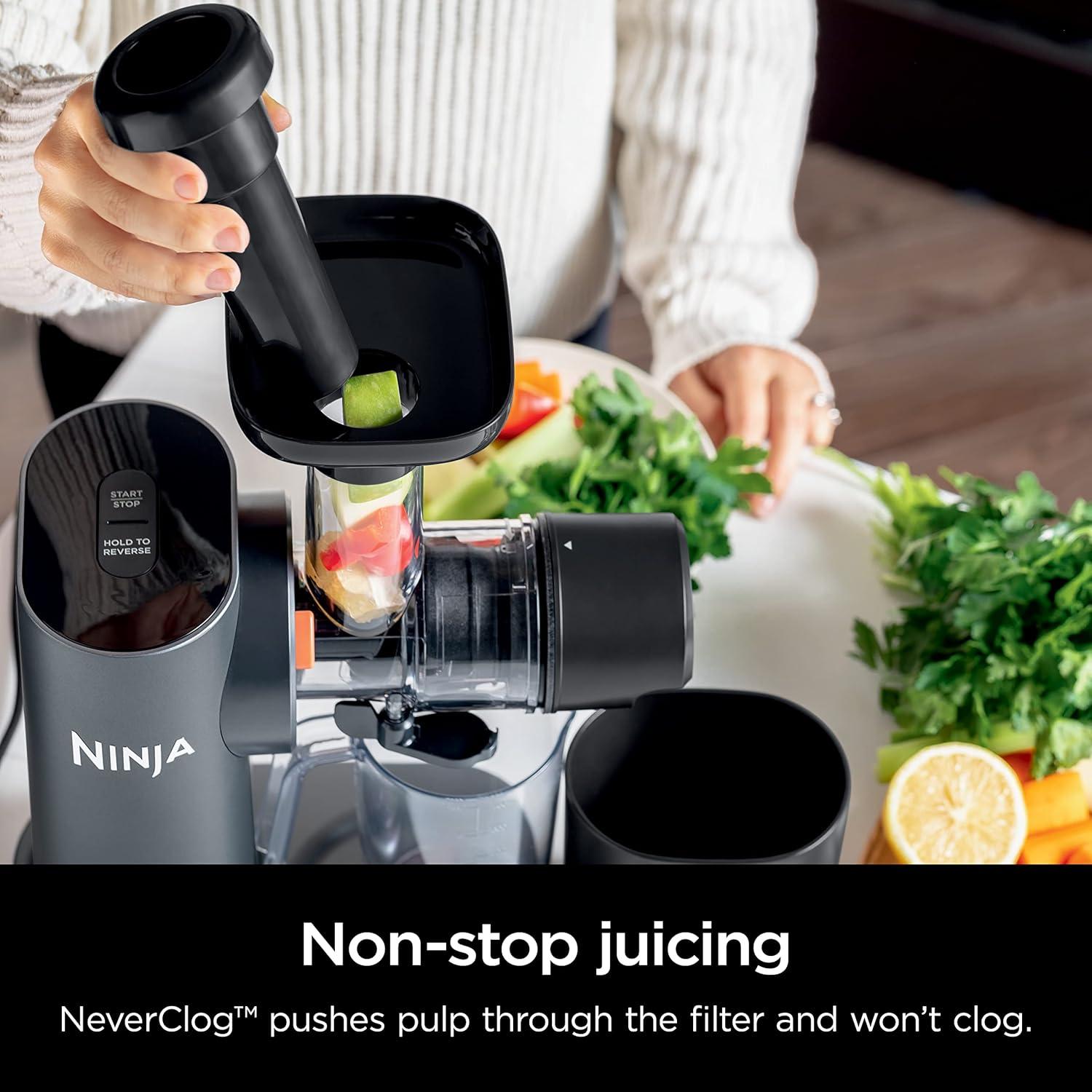 Extractor de Jugo Ninja NeverClog JC151, Prensa Fría, 710 ml