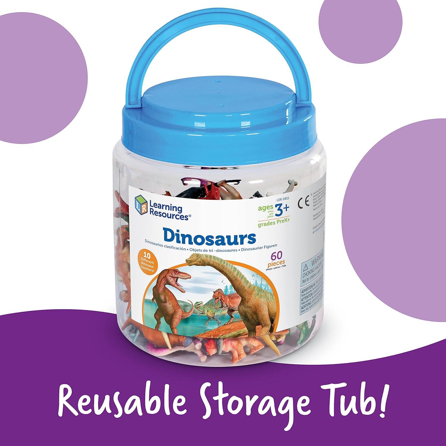 Contadores de Dinosaurios Learning Resources, Set de 60 Piezas