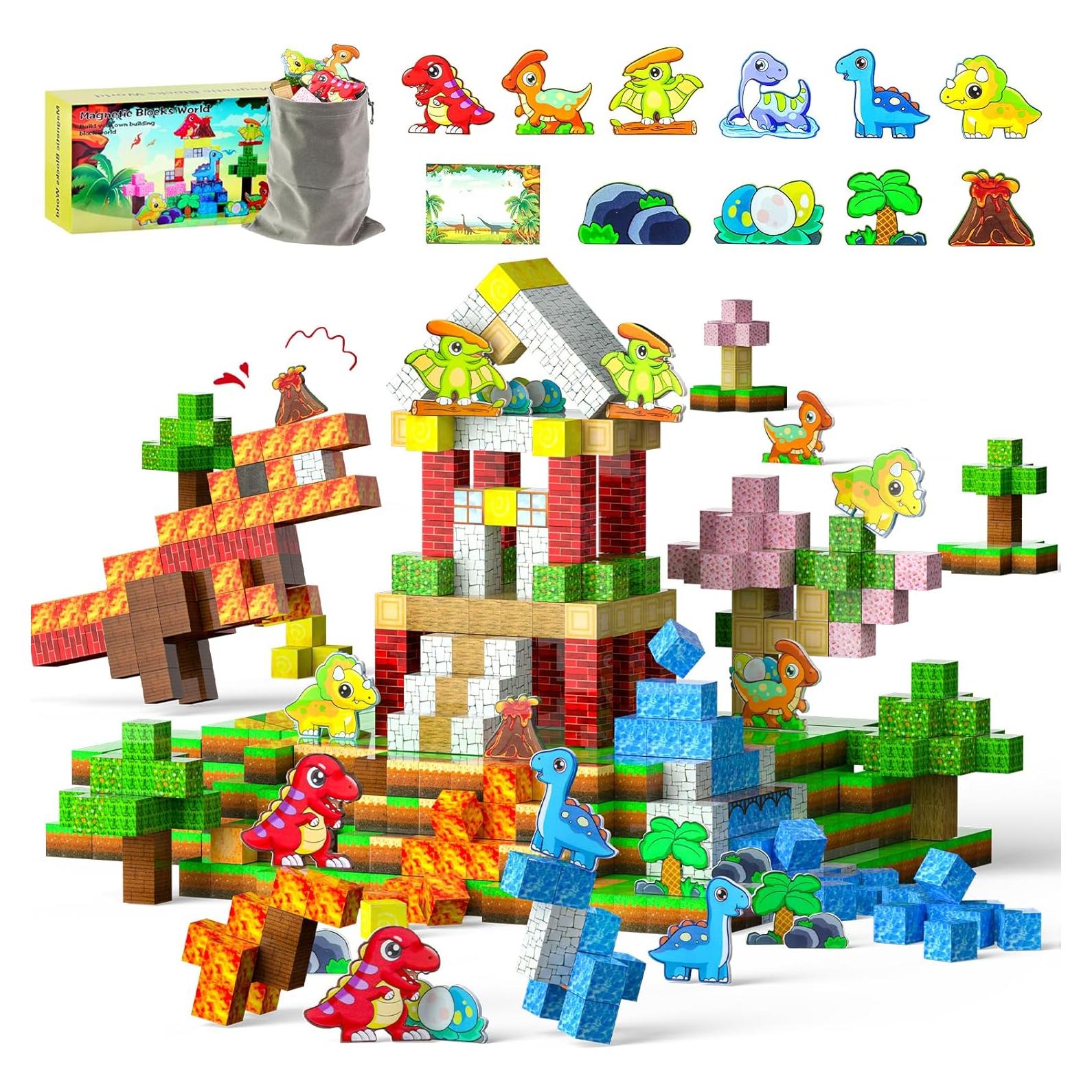 Bloques Magnéticos de Dinosaurios Suihuooo 110 Piezas 0.54 kg