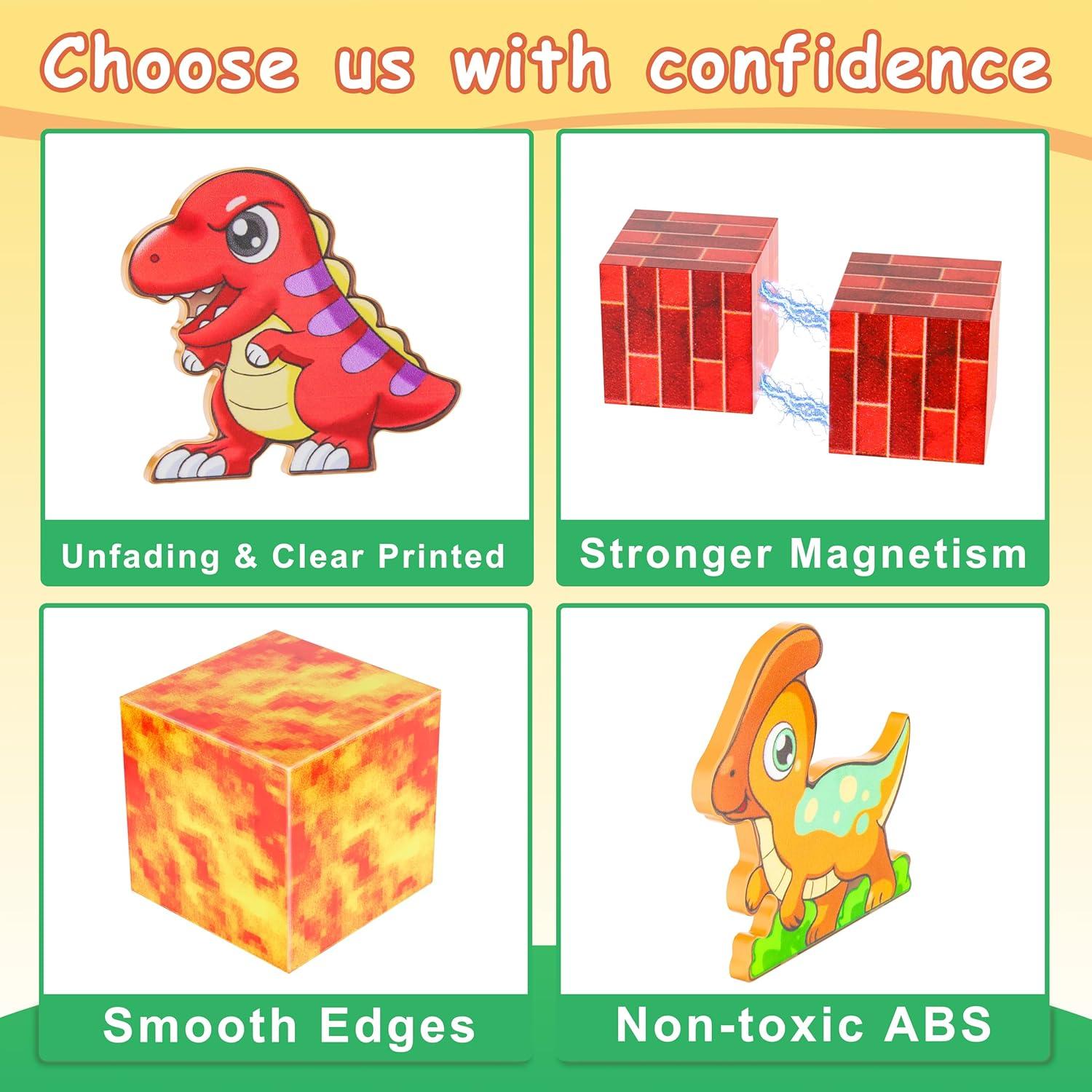 Bloques Magnéticos de Dinosaurios Suihuooo 110 Piezas 0.54 kg