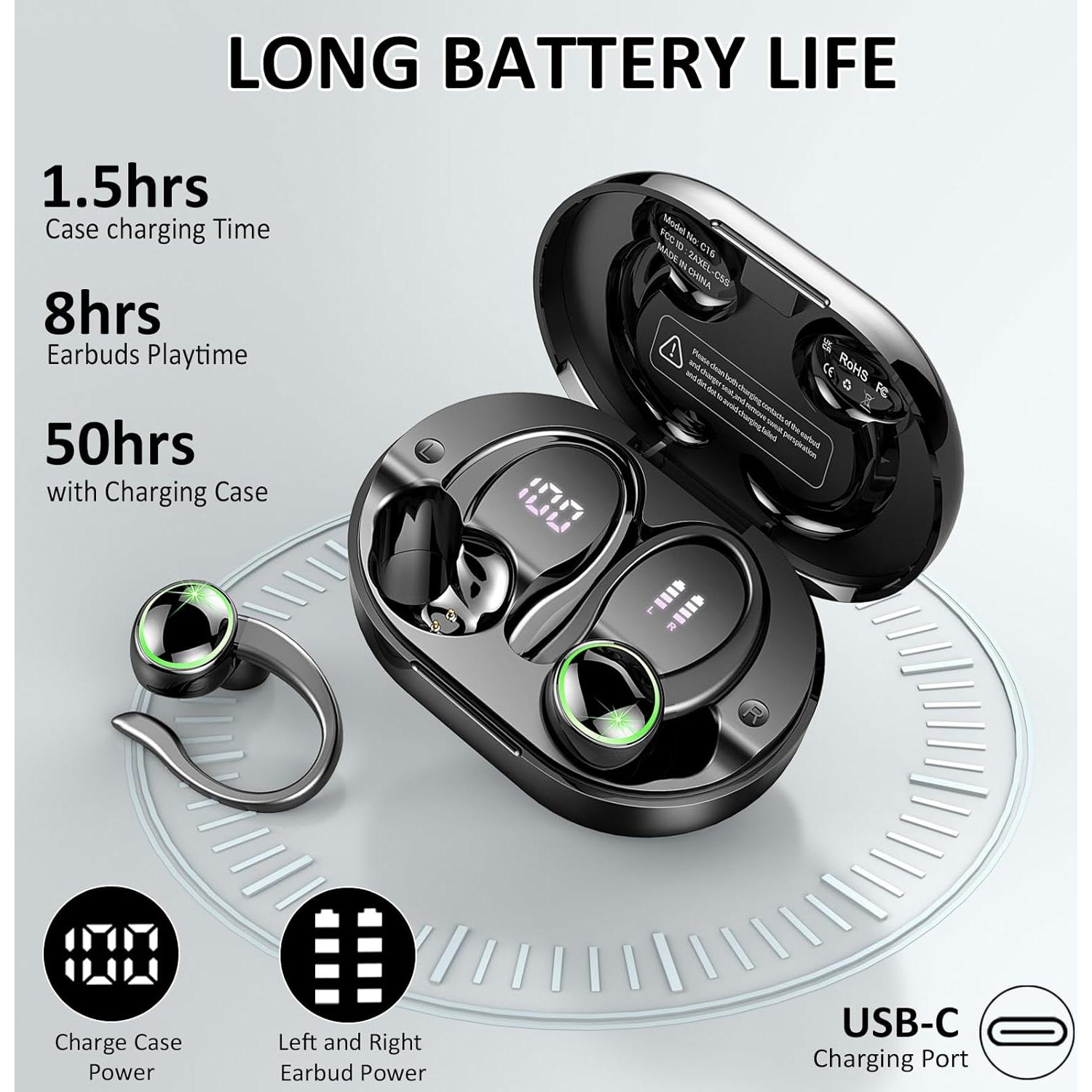 Auriculares Inalámbricos Matast C16 Bluetooth 5.4 IP7 60H