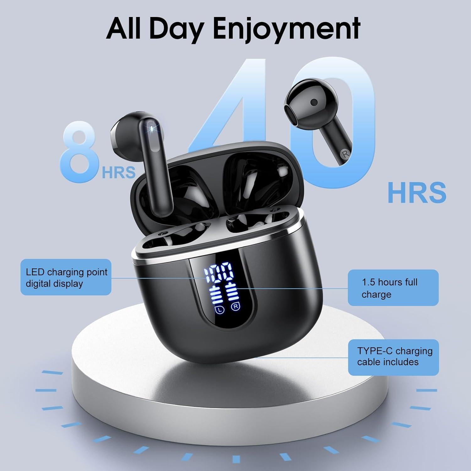 Auriculares Inalámbricos Cillso H97 Bluetooth 5.4 40H IPX7