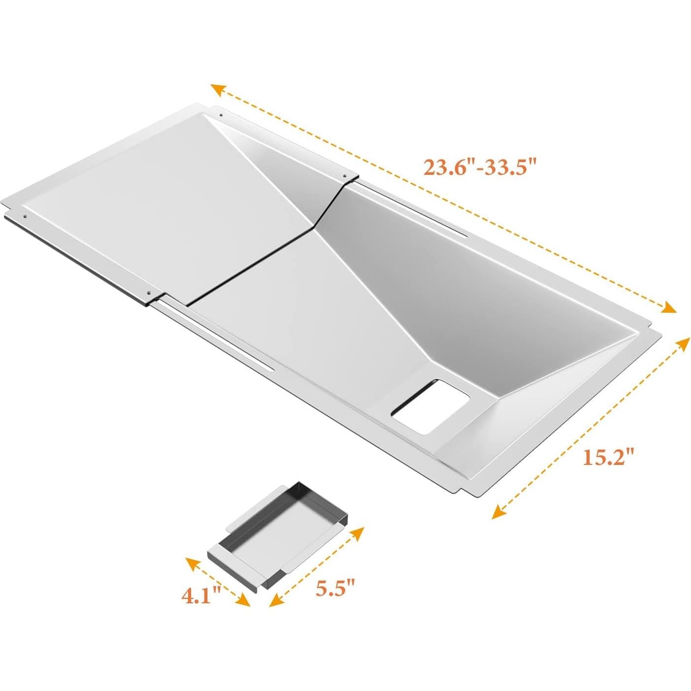 Bandeja de grasa ajustable BBQ-PLUS 59.94-85.09 cm para parrilla