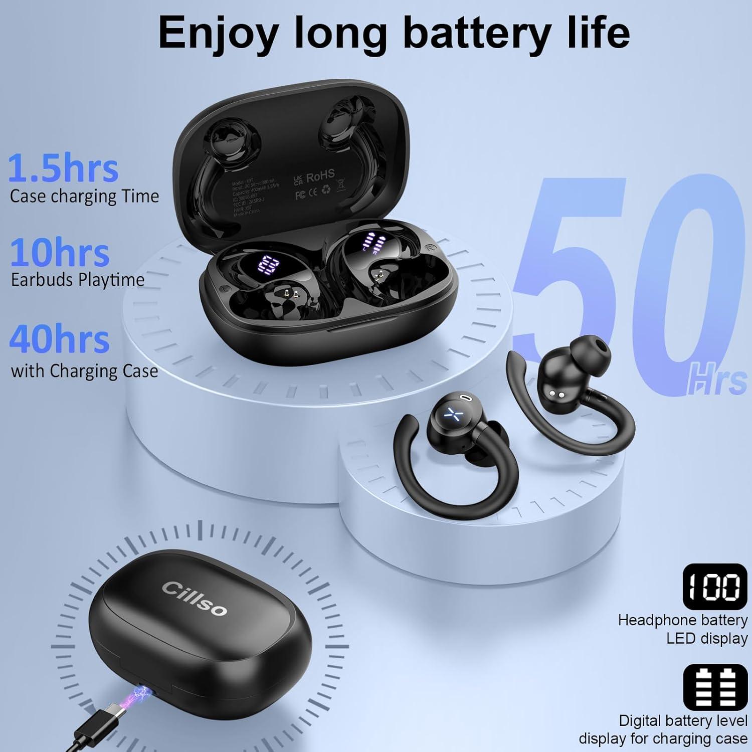 Auriculares Inalámbricos Cillso X97 Bluetooth 5.4 con 50H Batería