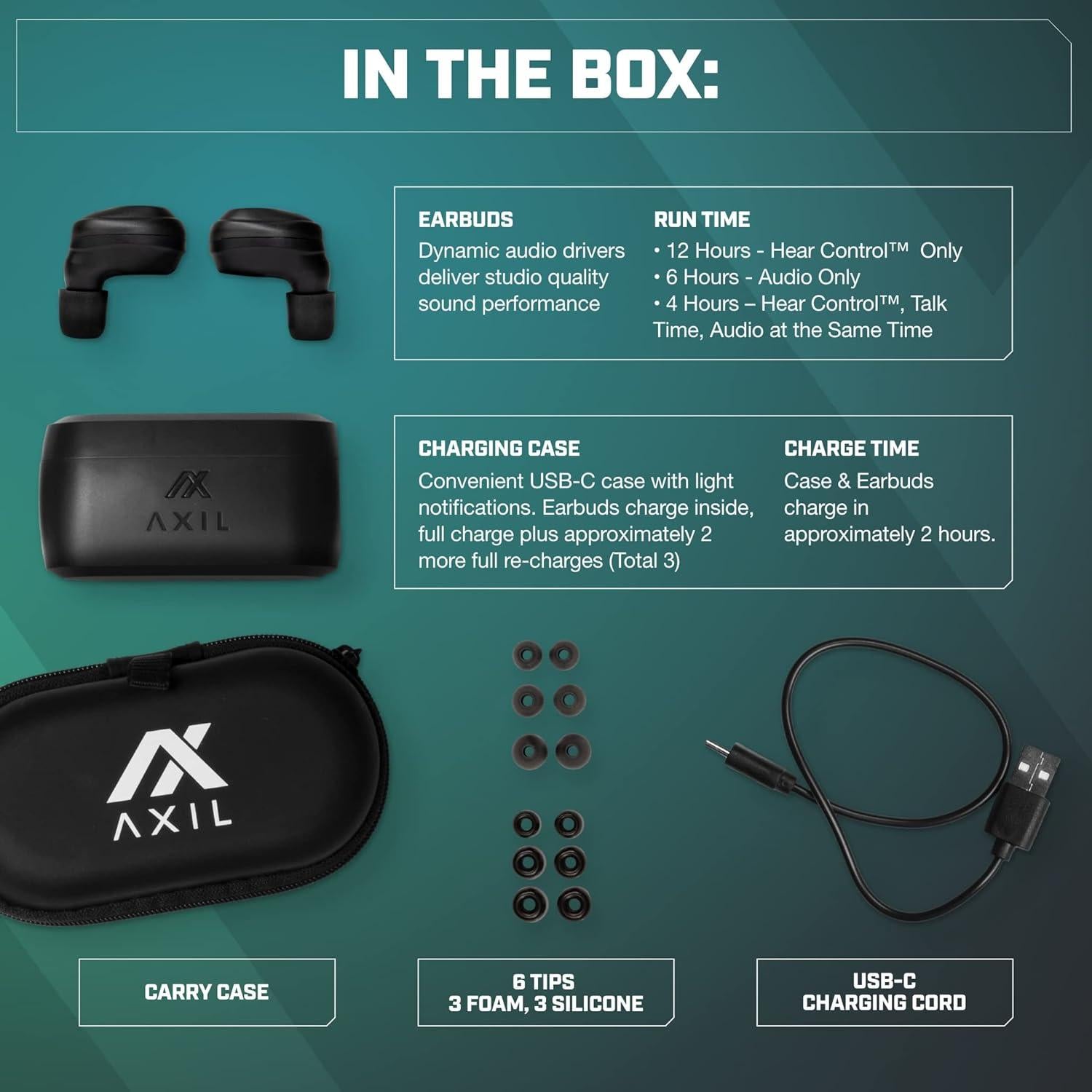 Auriculares Inalámbricos Bluetooth AXIL XCOR PRO - Protección Auditiva