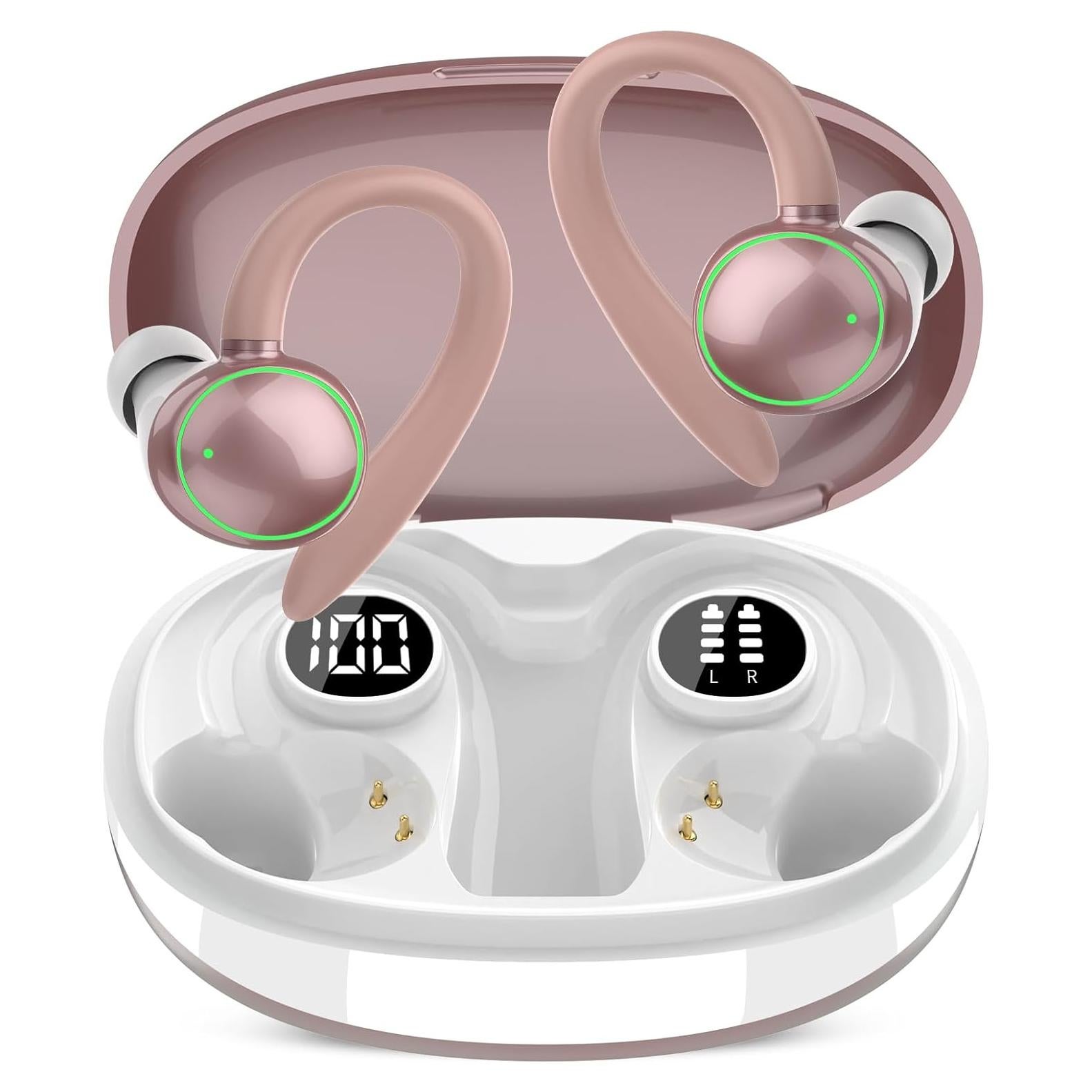 Auriculares Inalámbricos PEFUPEW C6 Bluetooth 5.3 IP7 48H Oro Rosa