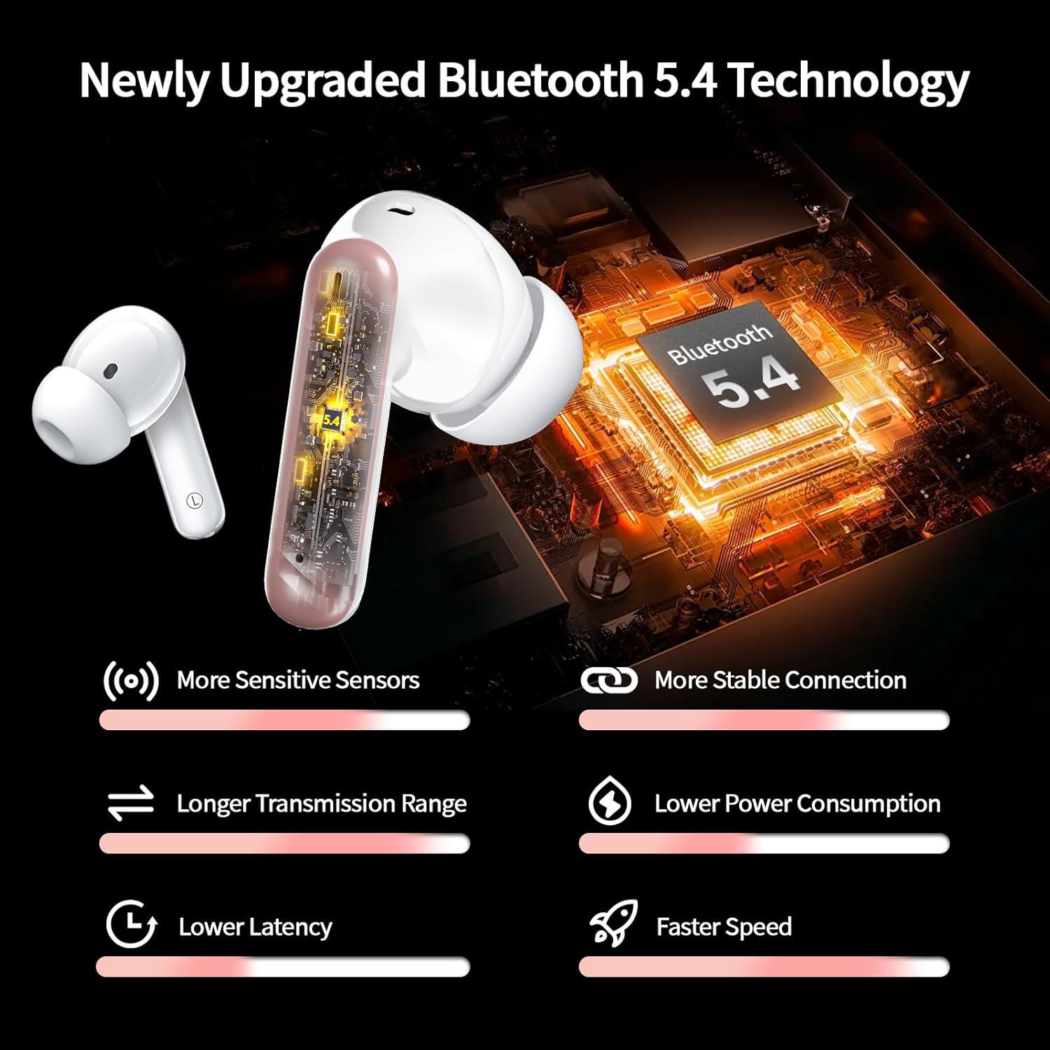 Auriculares Inalámbricos Bluetooth 5.4 W70 Pro Oro Rosa IPX7