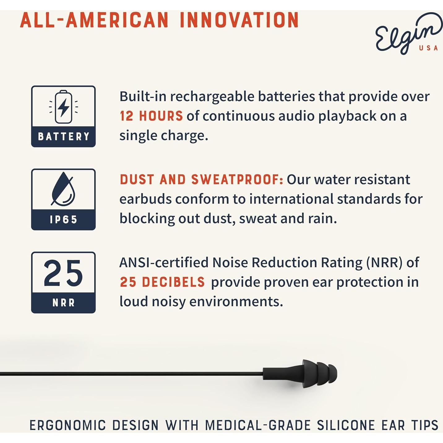 Auriculares Inalámbricos Bluetooth Elgin Ruckus, 12h Batería, IP65