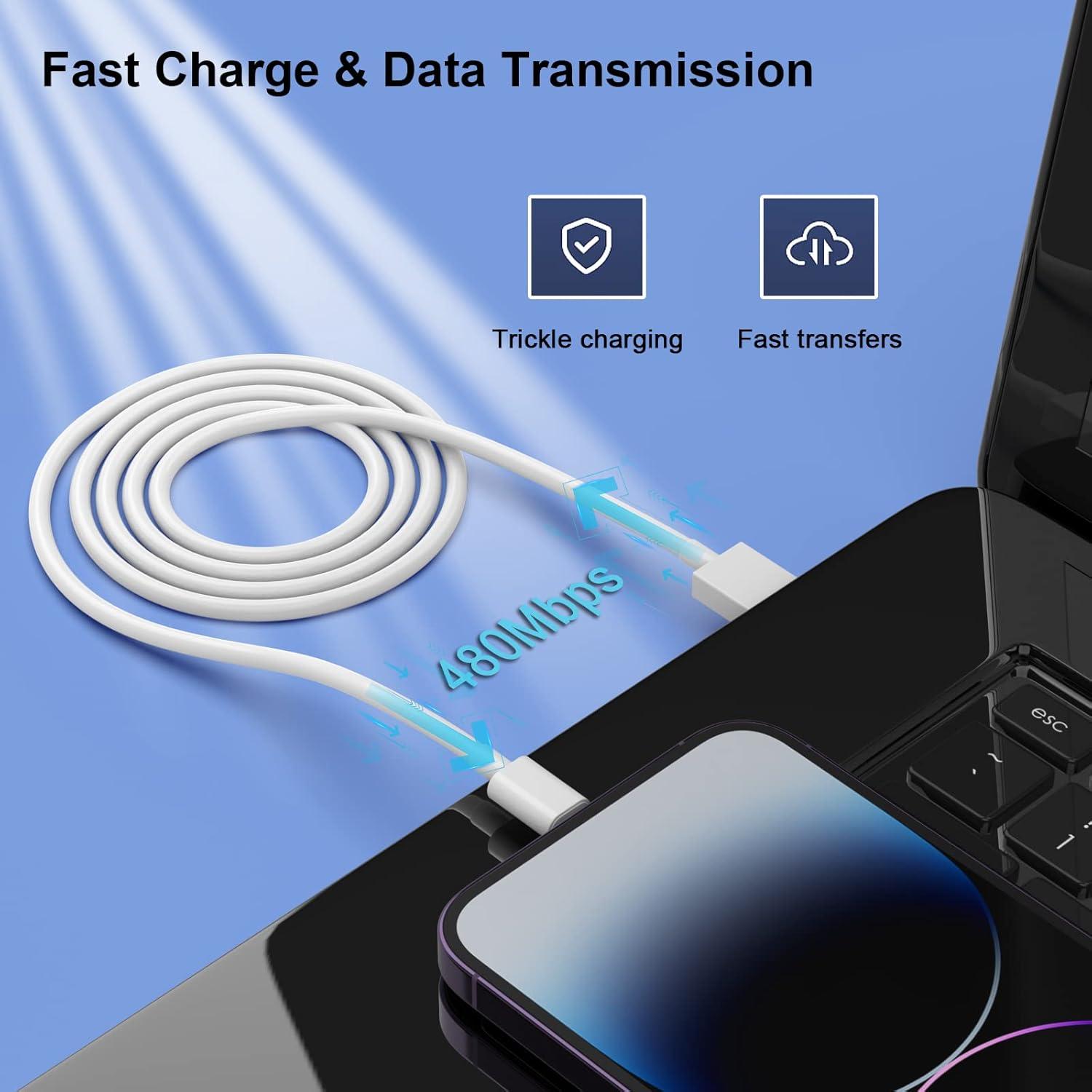 Kit de Cargadores Lightning MFi AZMOGDT 6 Piezas 0.91-3.05m