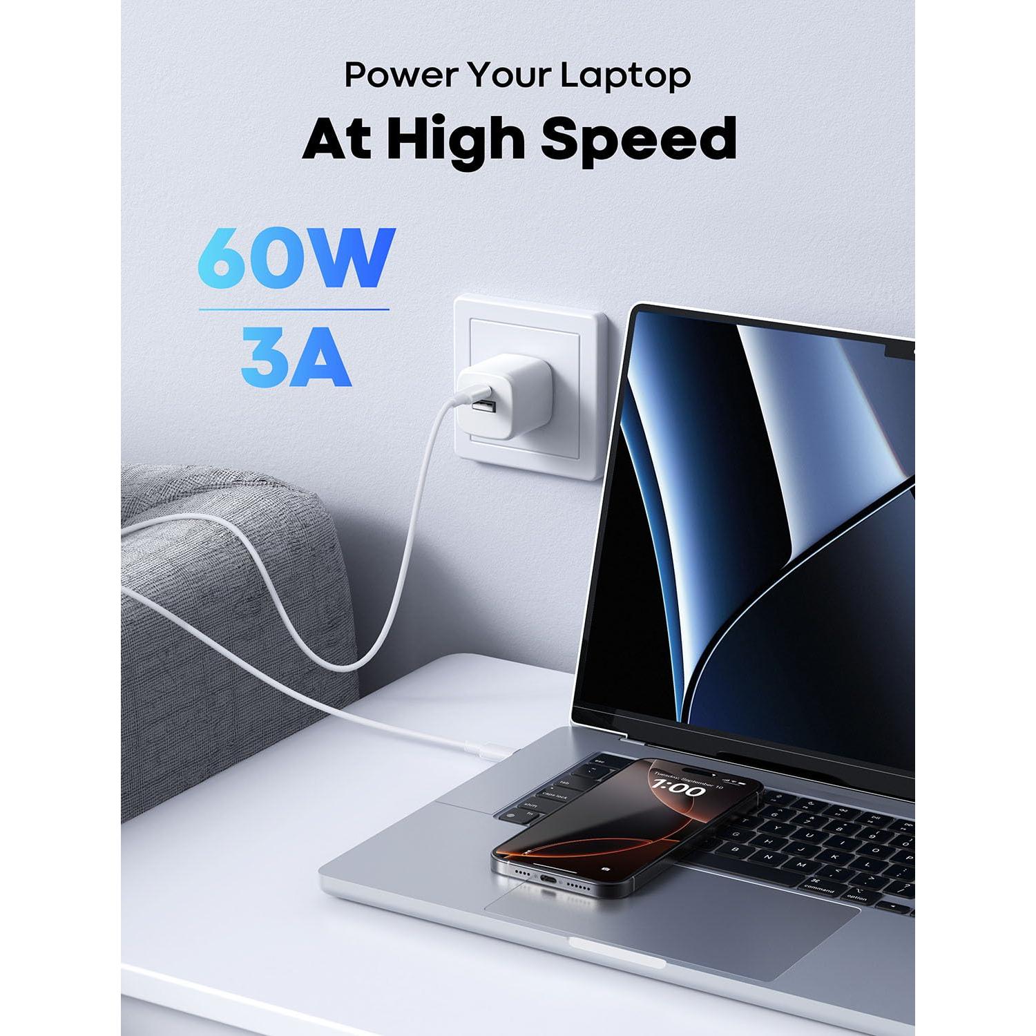 Cable USB C a USB C CLEEFUN 3m 60W Carga Rápida 2-Pack