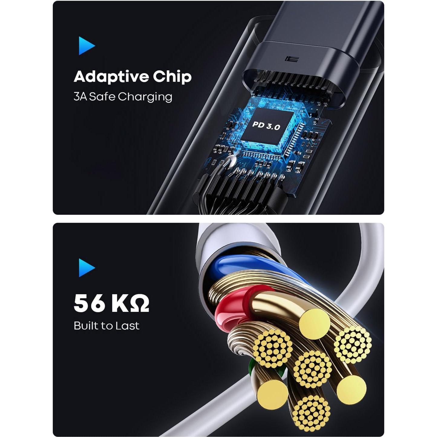 Cable USB C a USB C CLEEFUN 3m 60W Carga Rápida 2-Pack